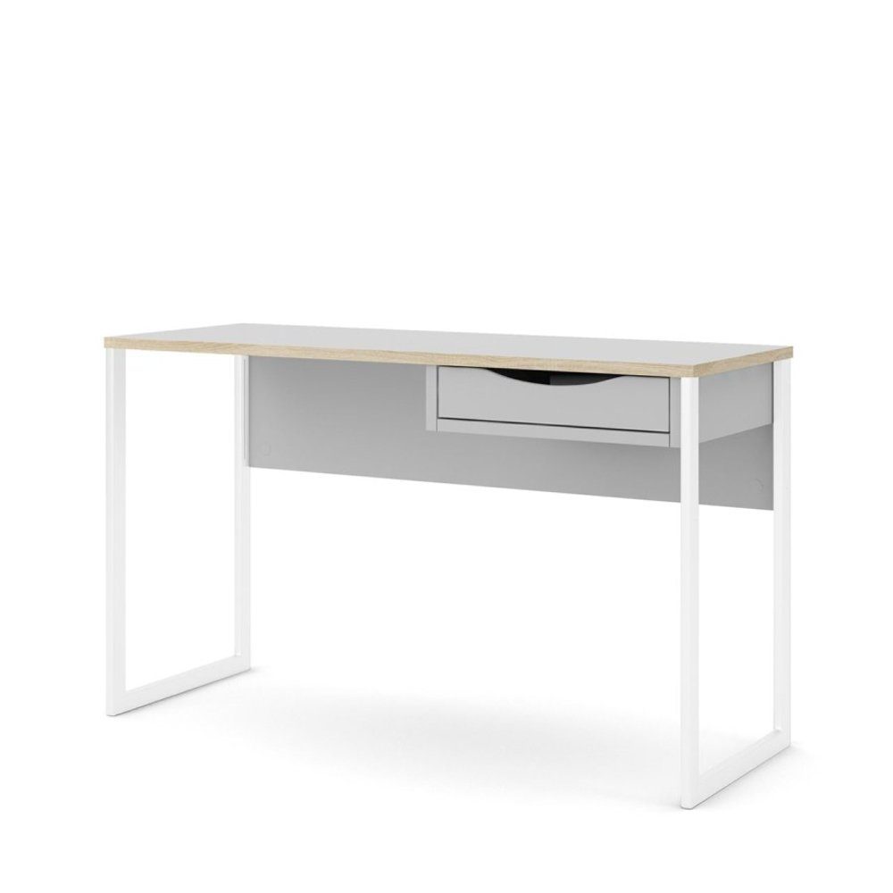 Schreibtisch Fula Schreibtisch 130 cm 1 Schublade weiss, matt w