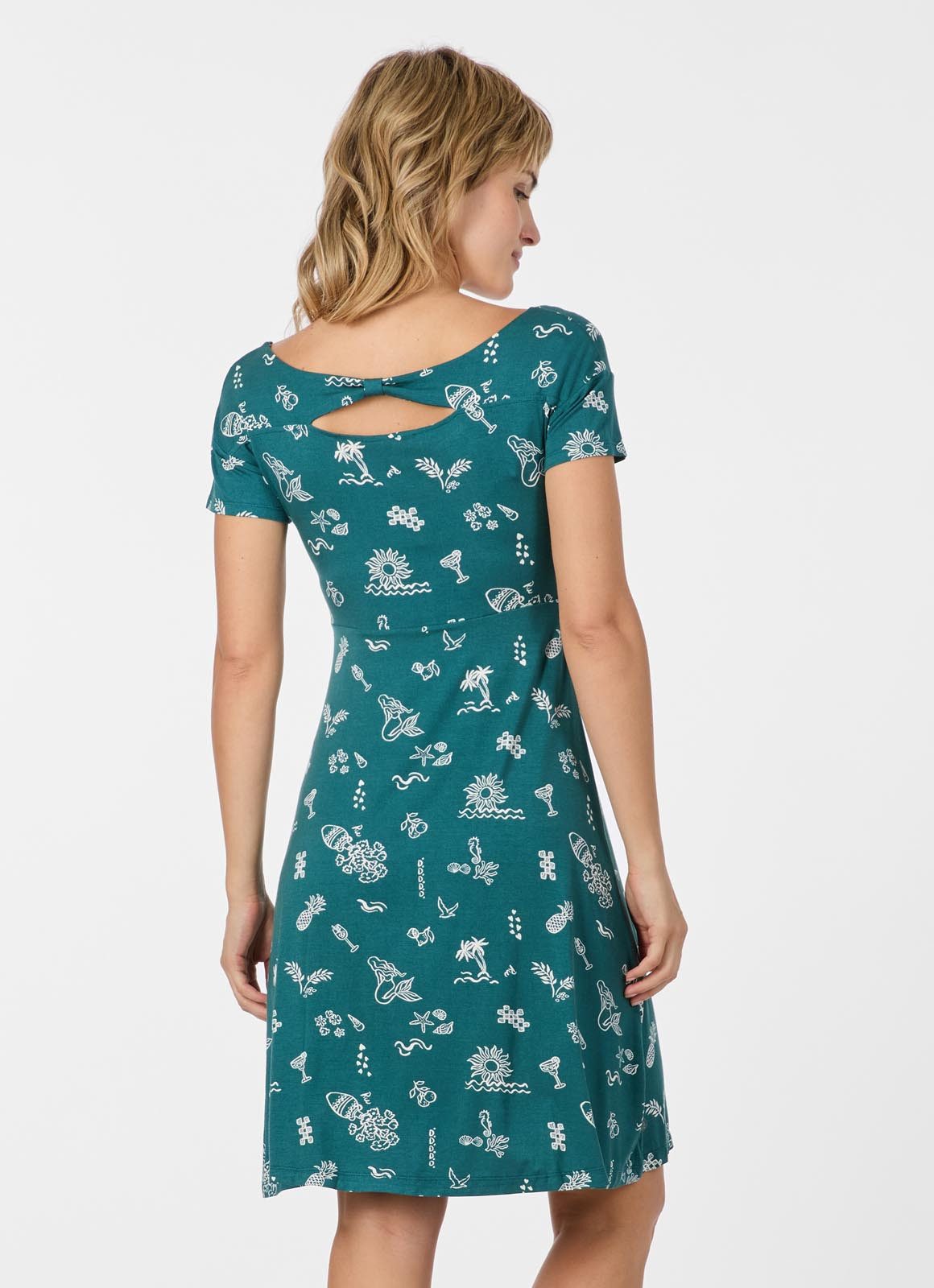 Ragwear Minikleid LUNNGO DRESS PRINT Elastische Viskosemischung mit dezentem Rückenausschnitt