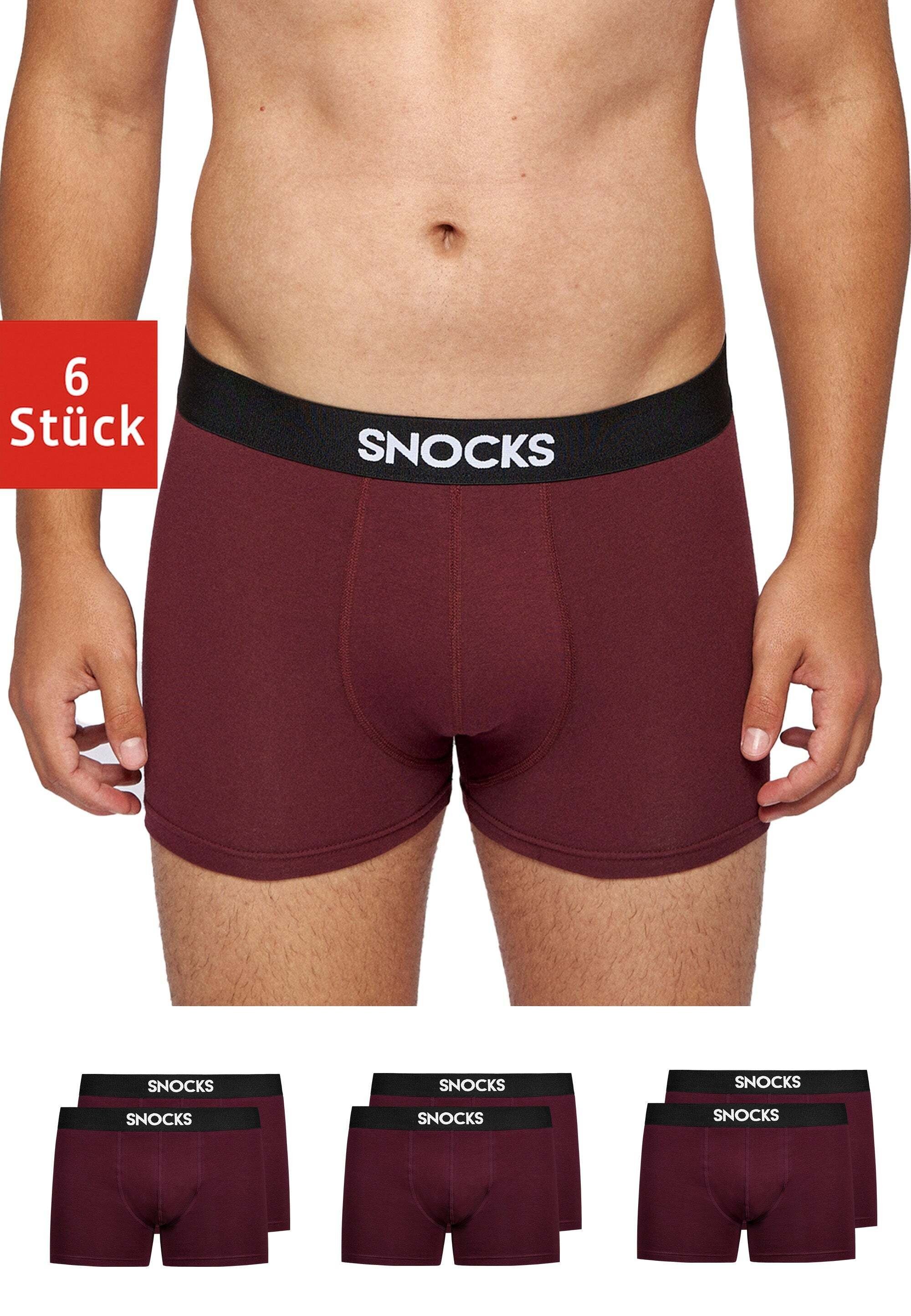 SNOCKS Boxershorts Enge Pants Herren Unterhose (6-St) aus Bio-Baumwolle, ohne kratzenden Zettel