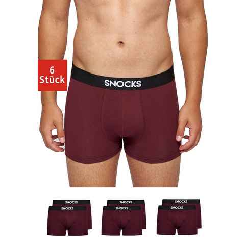SNOCKS Boxershorts Enge Pants Herren Unterhose (6-St) aus Bio-Baumwolle, ohne kratzenden Zettel