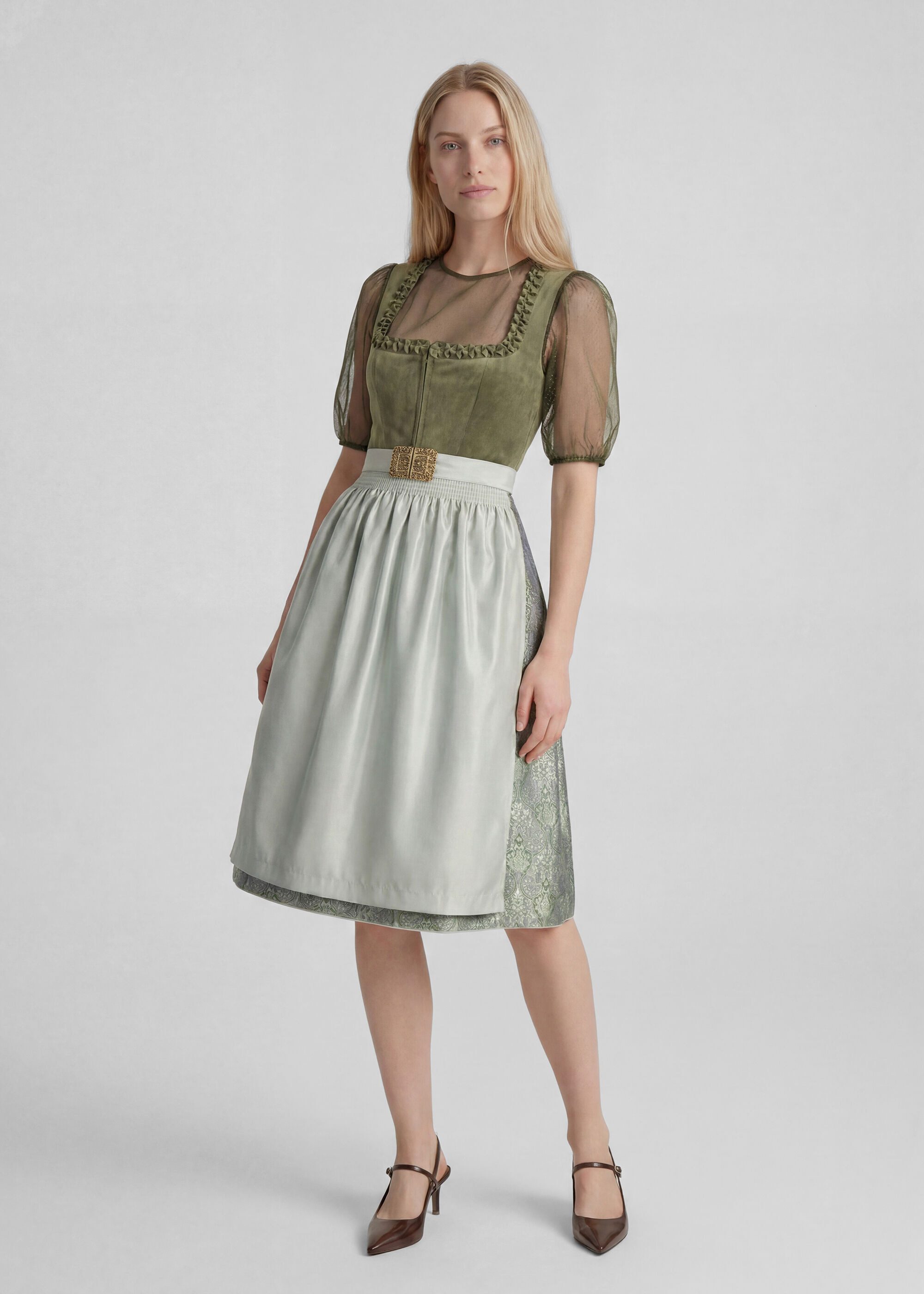 Spieth & Wensky Dirndl Koral (1-tlg) mit dekorativer Schürze