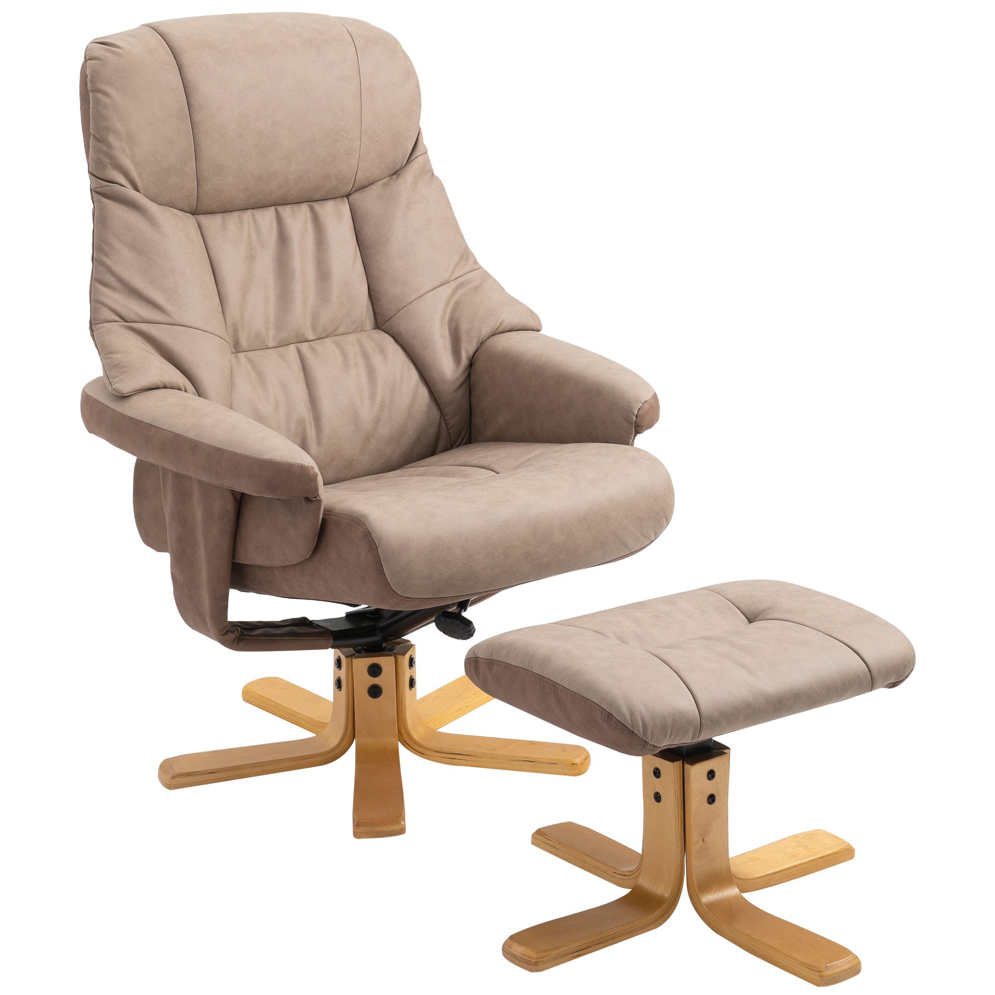 HOMCOM Polsterstuhl Relaxsessel mit Hocker (Polstersessel, günstig online kaufen