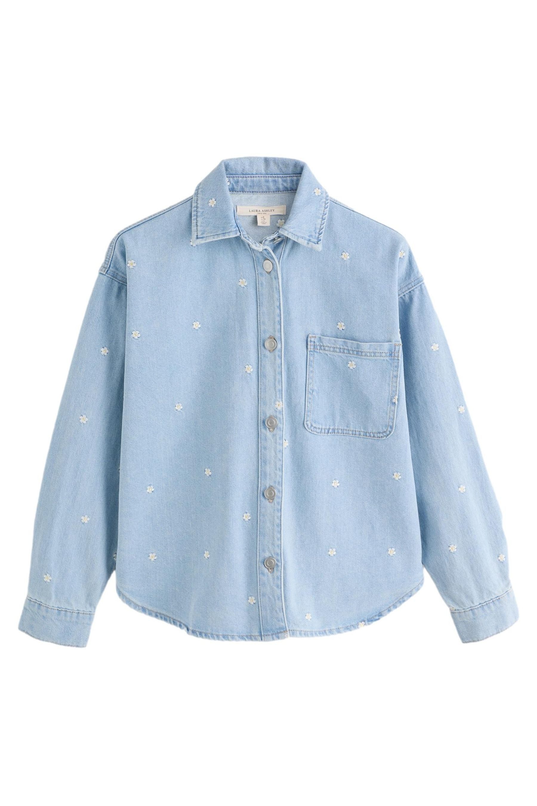 LAURA ASHLEY Blusenjacke Laura Ashley Jeans mit Gänseblümchen-Stickerei (1-St)