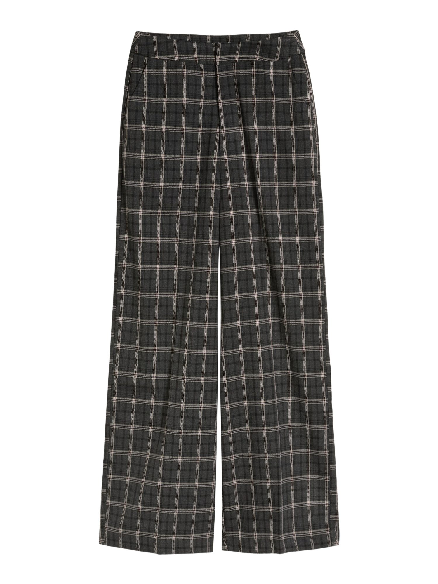 TOM TAILOR Denim Stoffhose H grau,Casual,Polyester,Kariert,Wide Leg,Mittel