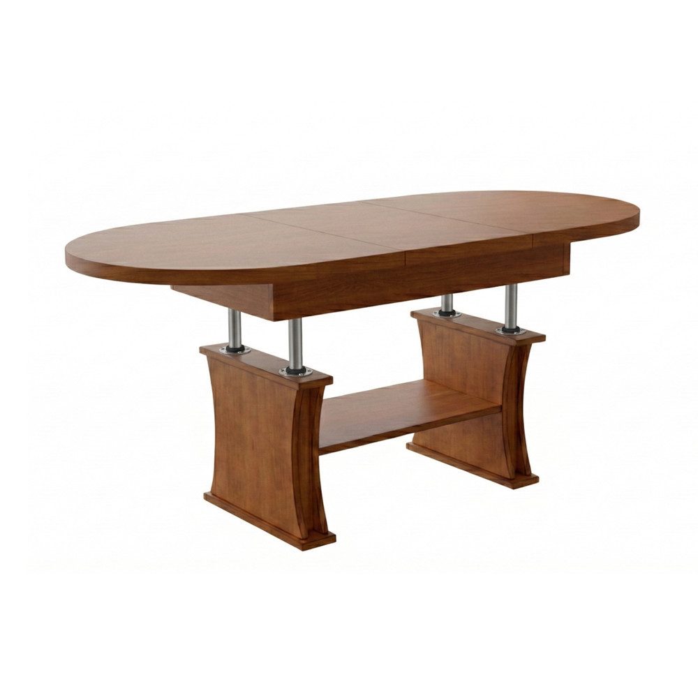 designimpex Couchtisch DA-130 oval ausziehbar höhenverstellbar mit Ablage Wohnzimmer Tisch, Funktionstisch, Wohnzimmertisch, Tisch, Esstisch, Sofatisch, Rollen