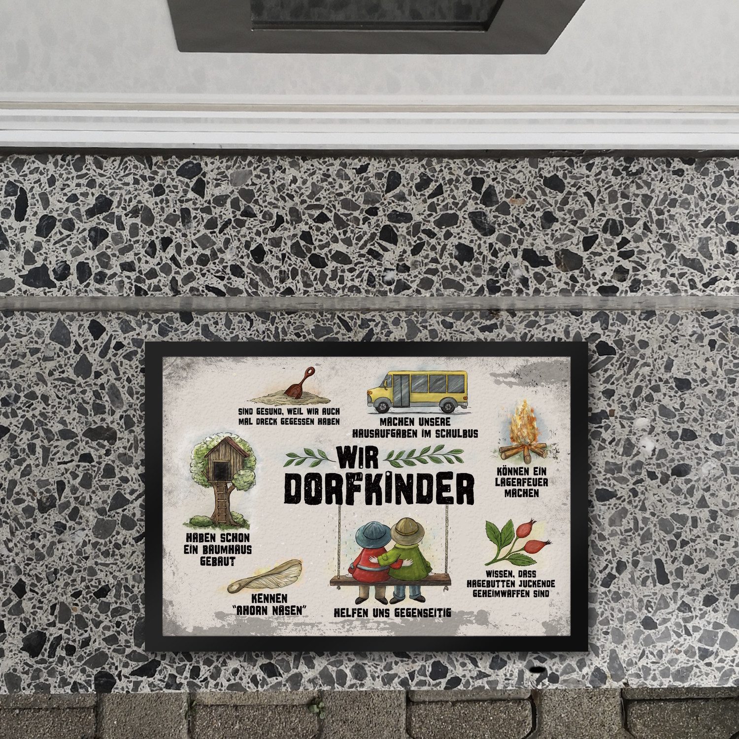 speecheese Fußmatte Wir Dorfkinder Fußmatte mit günstig online kaufen