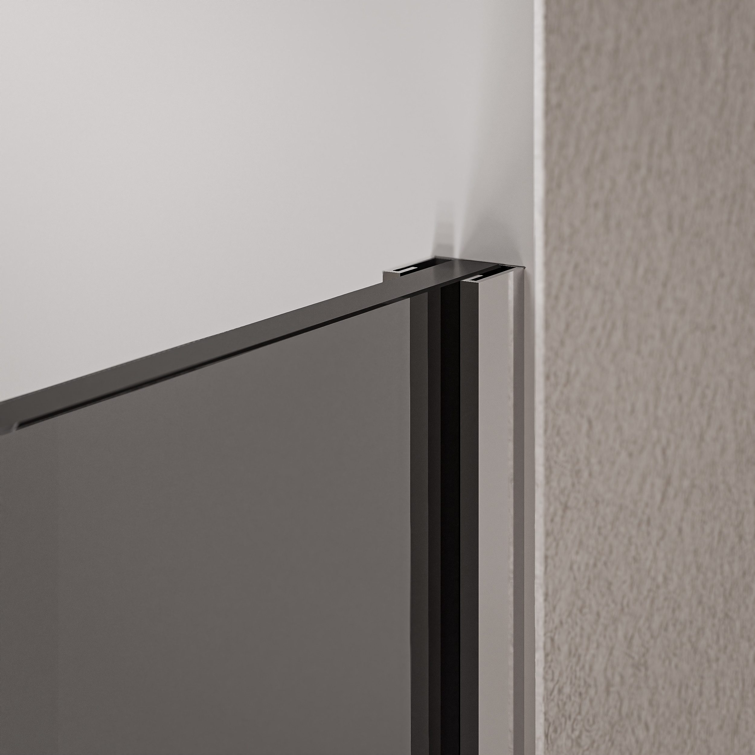 Bernstein Walk-in-Dusche EX102, Einscheibensicherheitsglas (ESG), (1 tlg., Ohne Bodenprofil), Graues Glas, 10 mm, Ohne Bodenprofil, Profil Chrom
