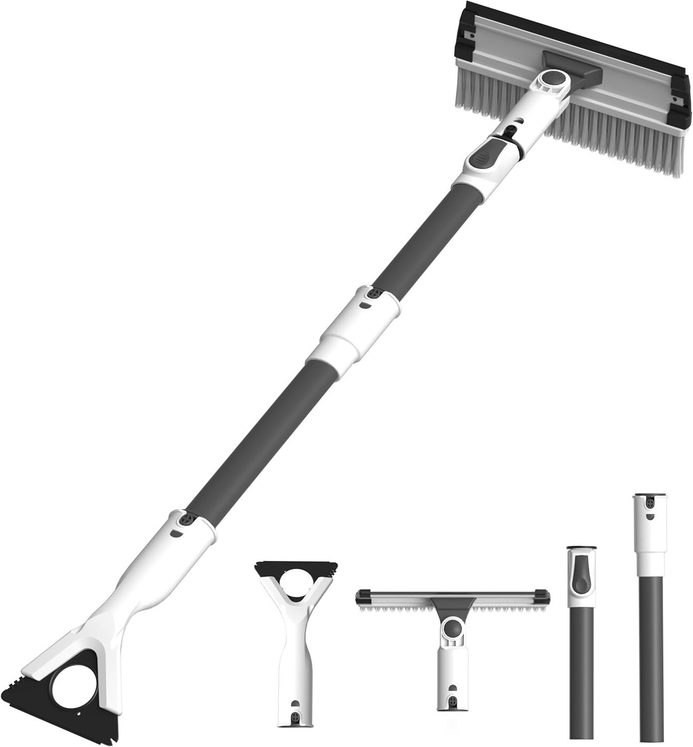 ZILXIAO Eiskratzer Eiskratzer Auto 3in1 mit Schneebesen Teleskopstiel und Drehkopf 3in1 Eiskratzer Auto mit Schneebesen, Teleskopstiel und Drehkopf