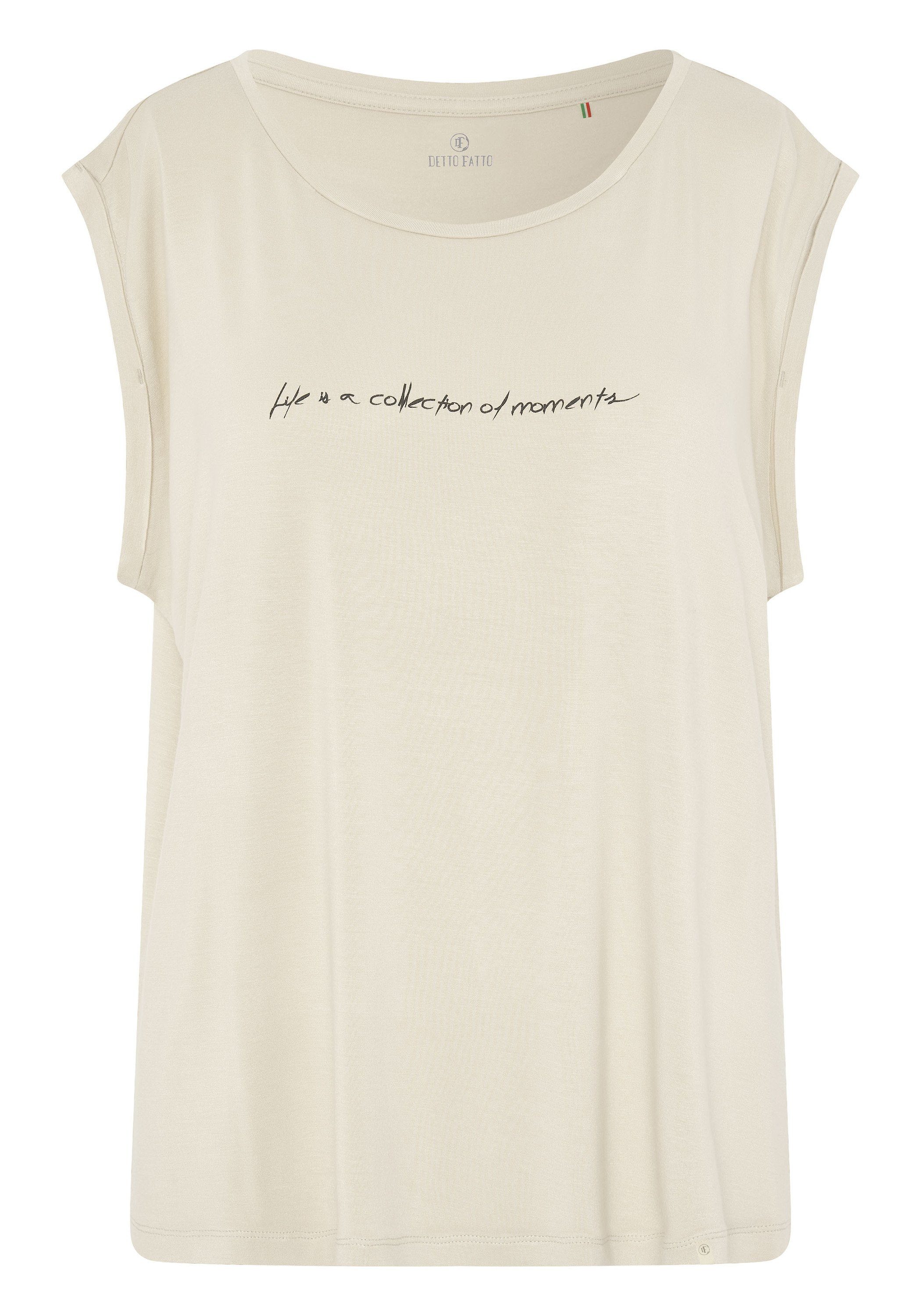 Detto Fatto Print-Shirt mit zartem Schriftzug günstig online kaufen