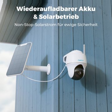 Reolink 3MP Pan Tilt Akku- Überwachungskamera (Außenbereich, Personen-/Fahrzeugerkennung, 2,4 GHz WLAN, Solarbetrieben, 2 Wege-Audio)