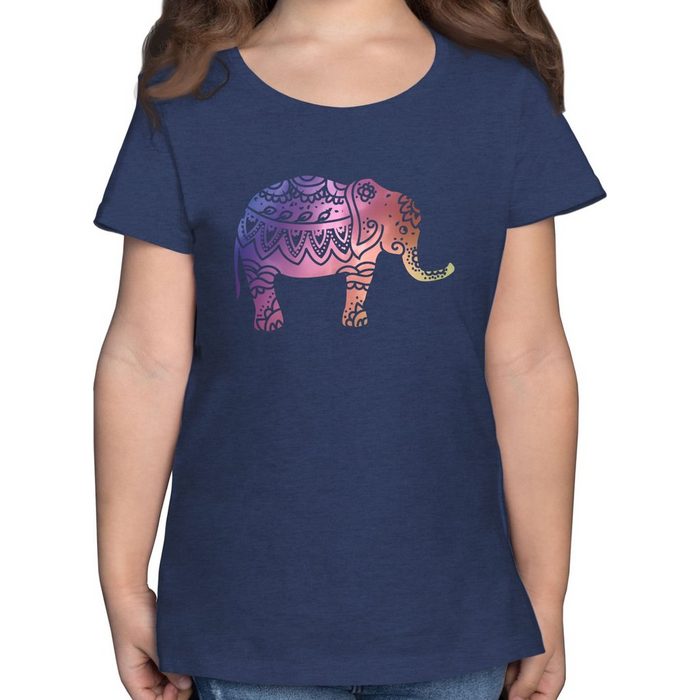 Shirtracer T-Shirt Elefant Namaste Tiermotiv Animal Print