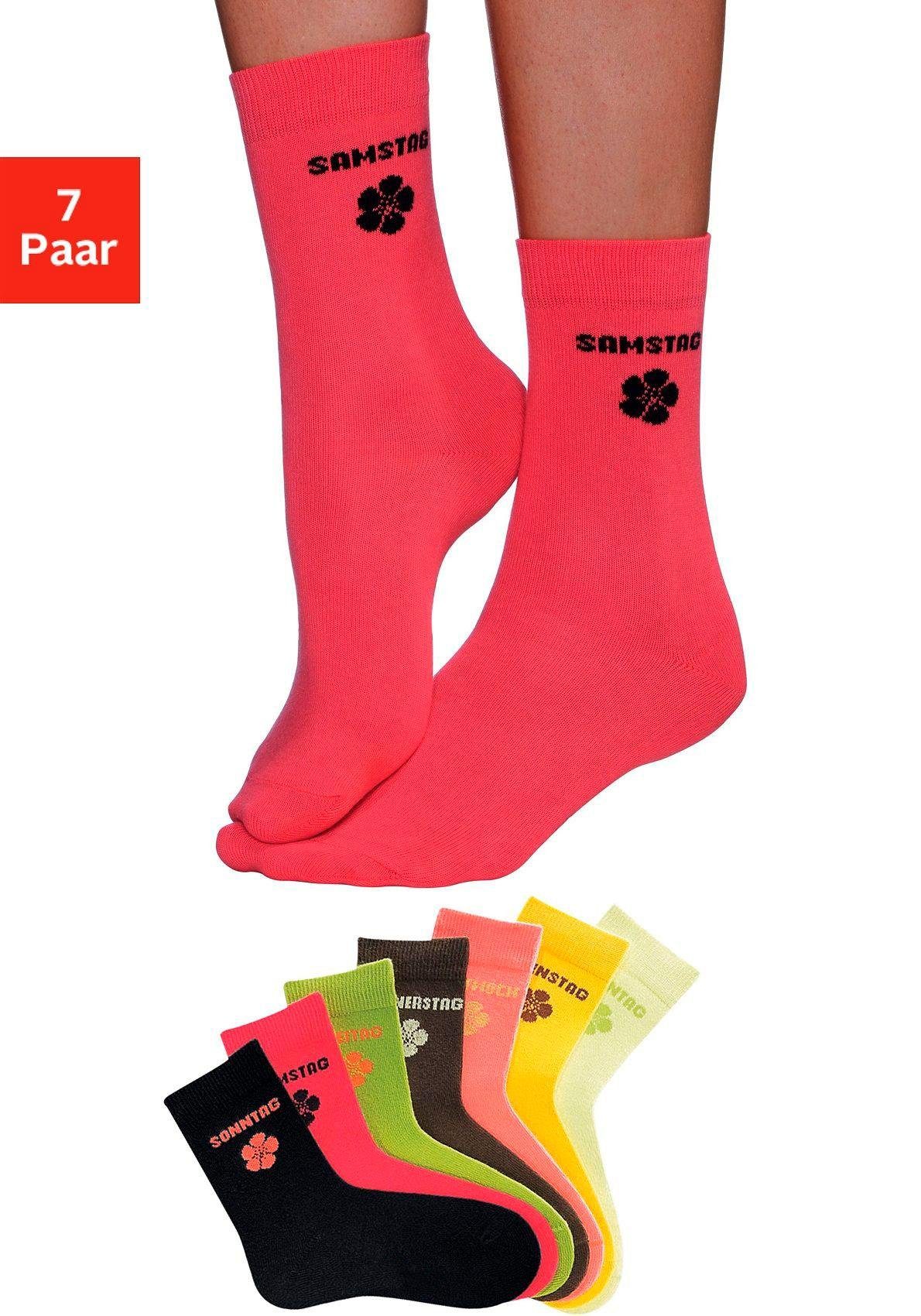 H.I.S Socken (Packung, 7-Paar) für Kinder mit Blumenmotiv