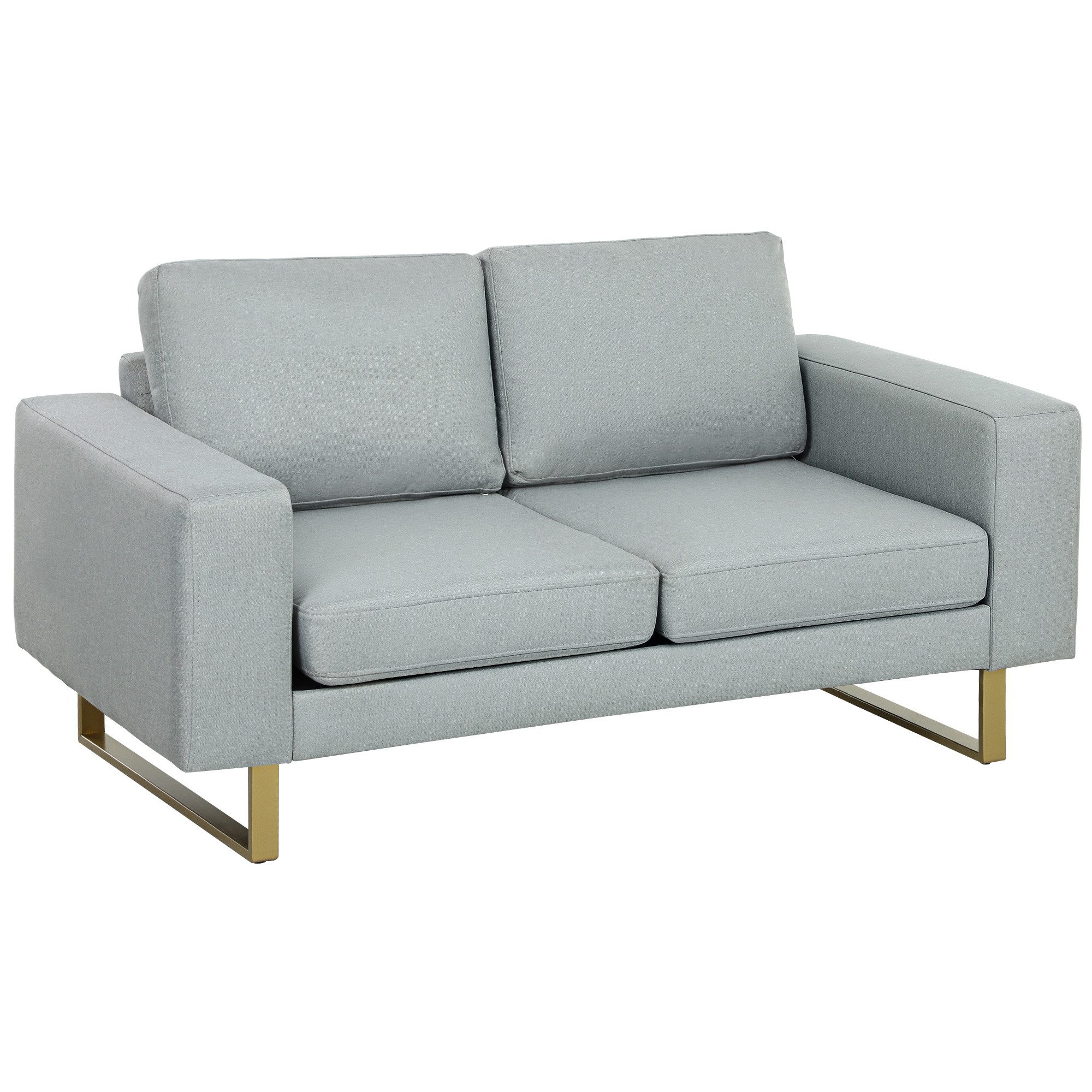 HOMCOM 2-Sitzer Sofa Couch mit Armlehne Doppelsofa, Modern Polstersofa 1 Te günstig online kaufen