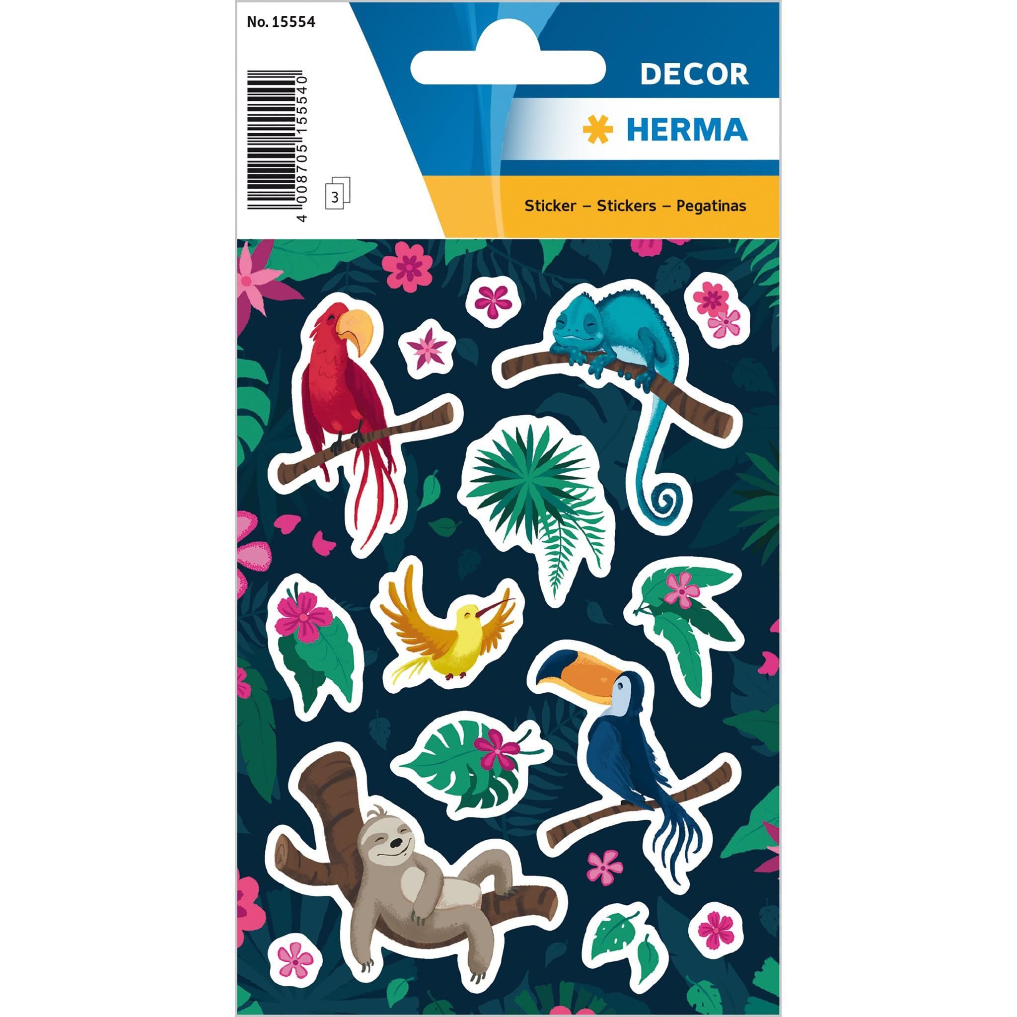 HERMA Sticker Herma Sticker DECOR Tiere Tropical Anima 3 Bl