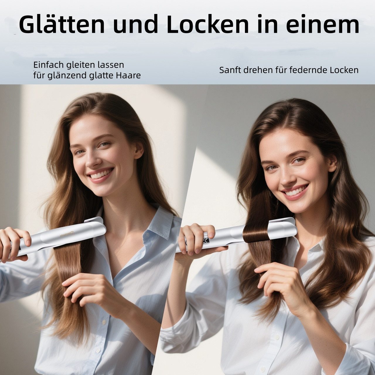 HATTEKER Glätteisen HT-136 Professional 2-in-1 Lockenstab & Haarglätter, 11 Temperaturstufen, Automatische Abschaltung – Bild 5 von 5