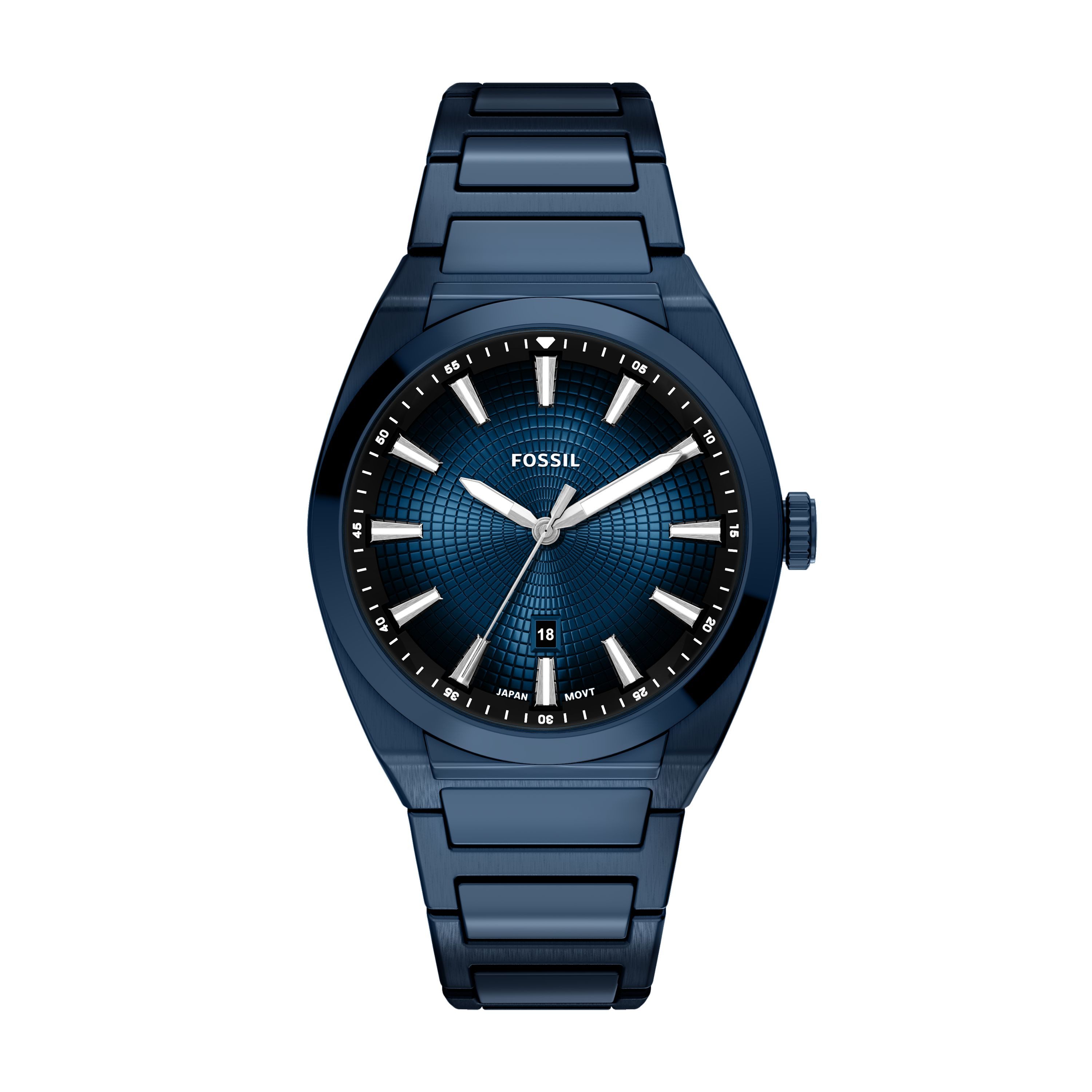 Fossil Quarzuhr Everett FS6169, Armbanduhr, Herrenuhr, Edelstahlarmband, analog, Tag