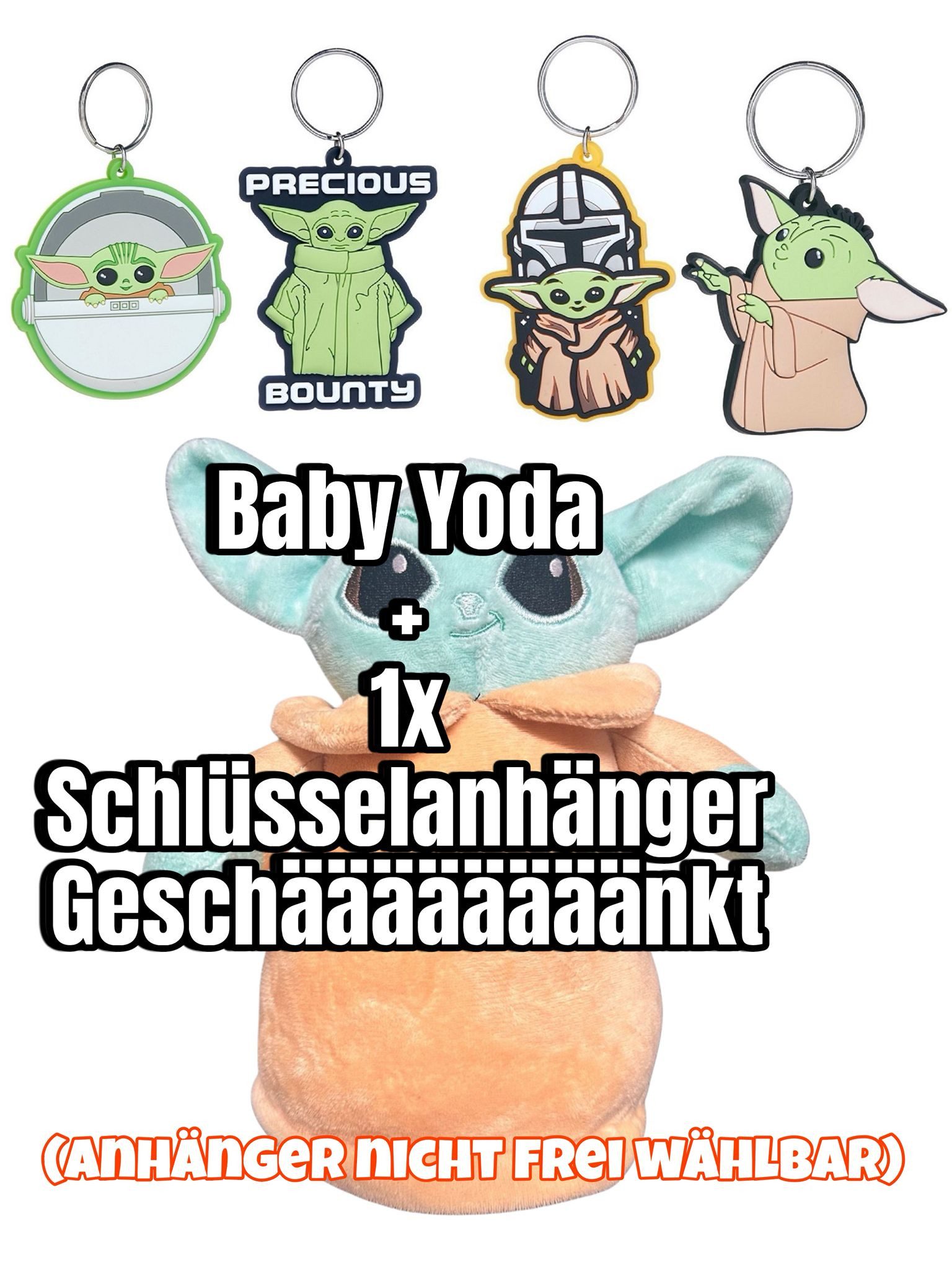 soma Kuscheltier Actionfigur Star Wars Baby Yoda 23cm Kind Friend The Mandalorian Grogu (Spar-Set, 1-St., Geschenk-Set), Plüschfigur Disney The Child Kuscheltier inkl. Schlüsselanhänger