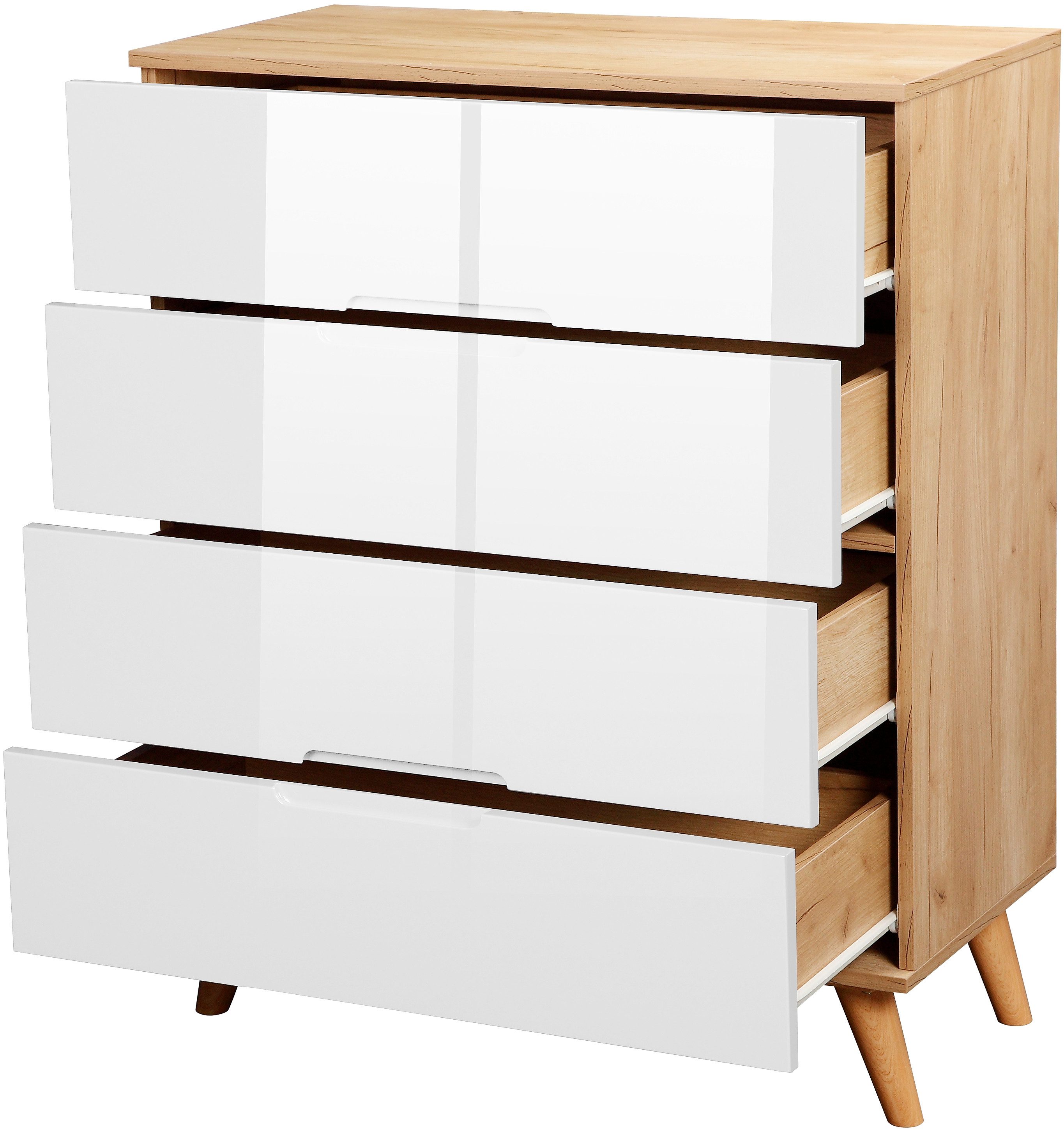 OTTO home Schubkastenkommode Lund Schlafzimmerschrank Wäscheschrank mit hochglänzenden Fronten (Kommode mit 4 Schubladen für viel Stauraum), Schlafzimmerkommode – Bild 5 von 5