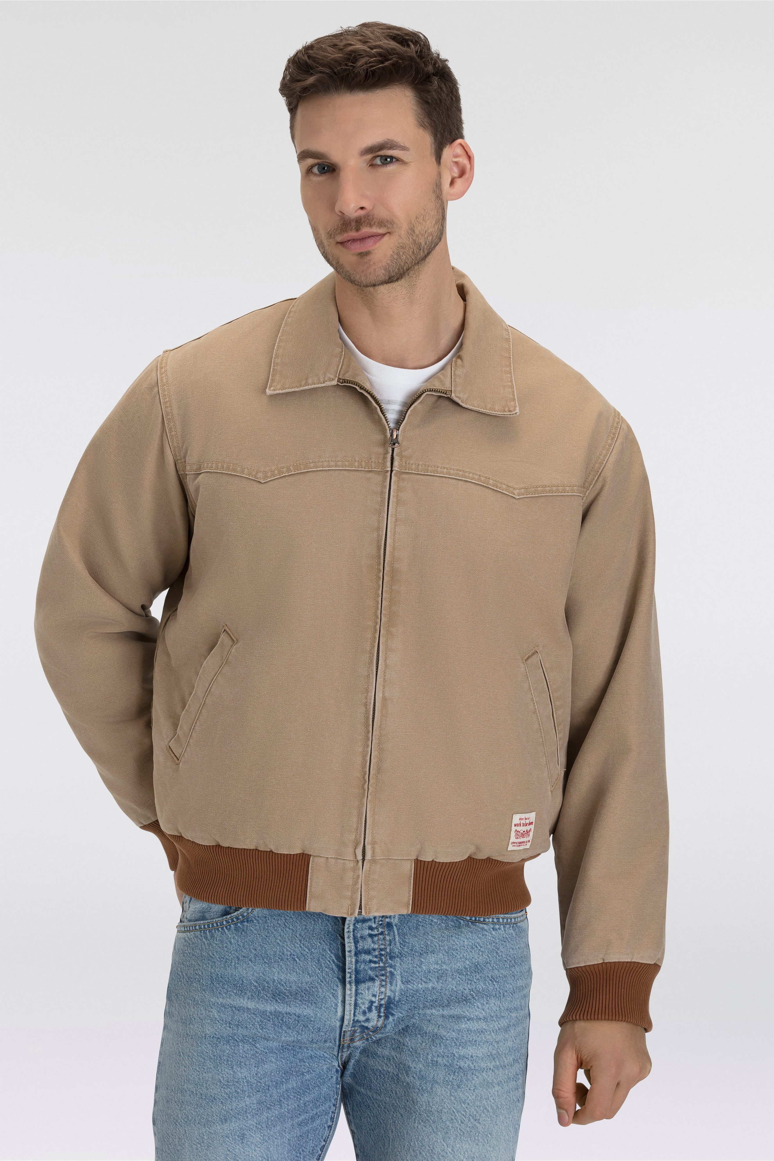 Levi's® Jeansjacke mit Rippbündchen günstig online kaufen