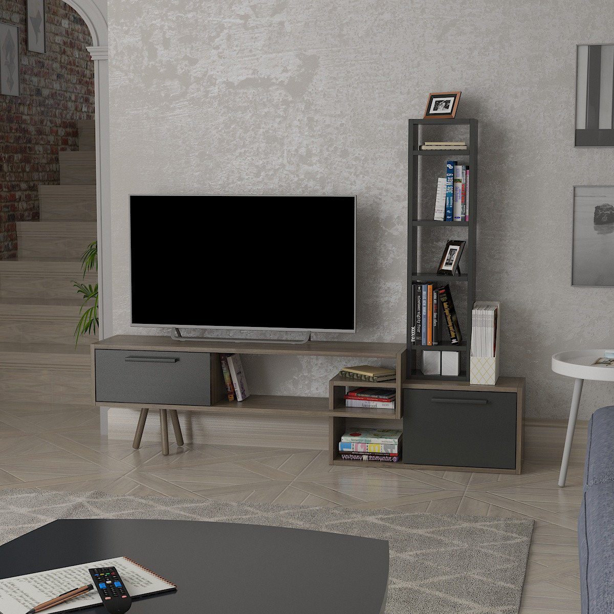 Skye Decor TV-Schrank Schränke, 135x124,6x29,8 cm, 100% Melaminbeschichtete Partikelplatte