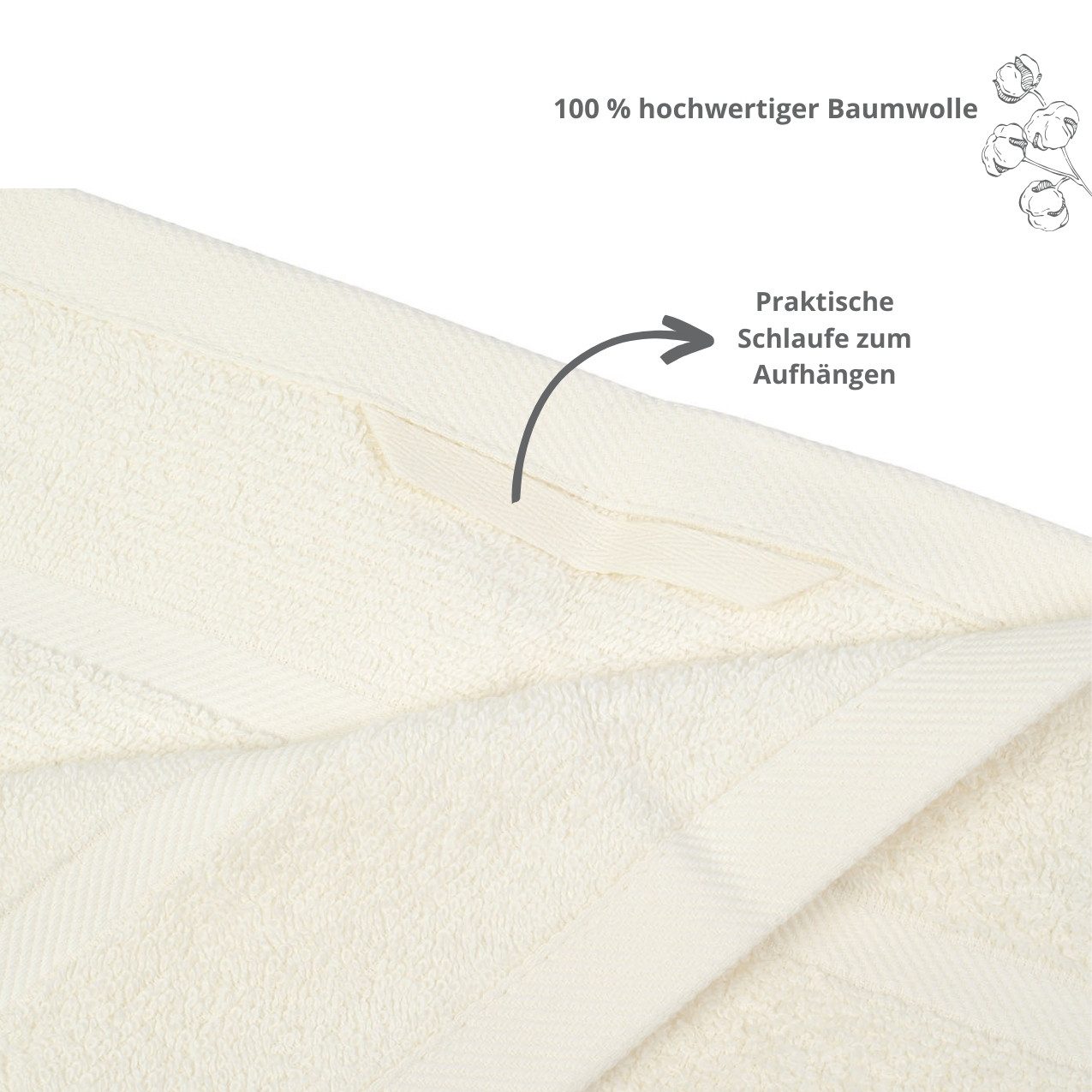 liebling Handtuch Borkum, 100% Baumwolle, mit Schlaufe zum Aufhängen, formstabil, in 14 verschiedenen Farben