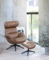 FLEXLUX Fußhocker Fußhocker More, Beinstütze, Entspannung. Ergonomisch. Komfort, Scandi Design, Robuster Alu Fuß, Pflegeleicht, Stoff oder Echtleder