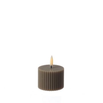 UYUNI Lighting LED-Kerze LED Mini Kerze Thea Uyuni mit Rillen Timer bis 400Std. D: 5,8cm sand (1-tlg)