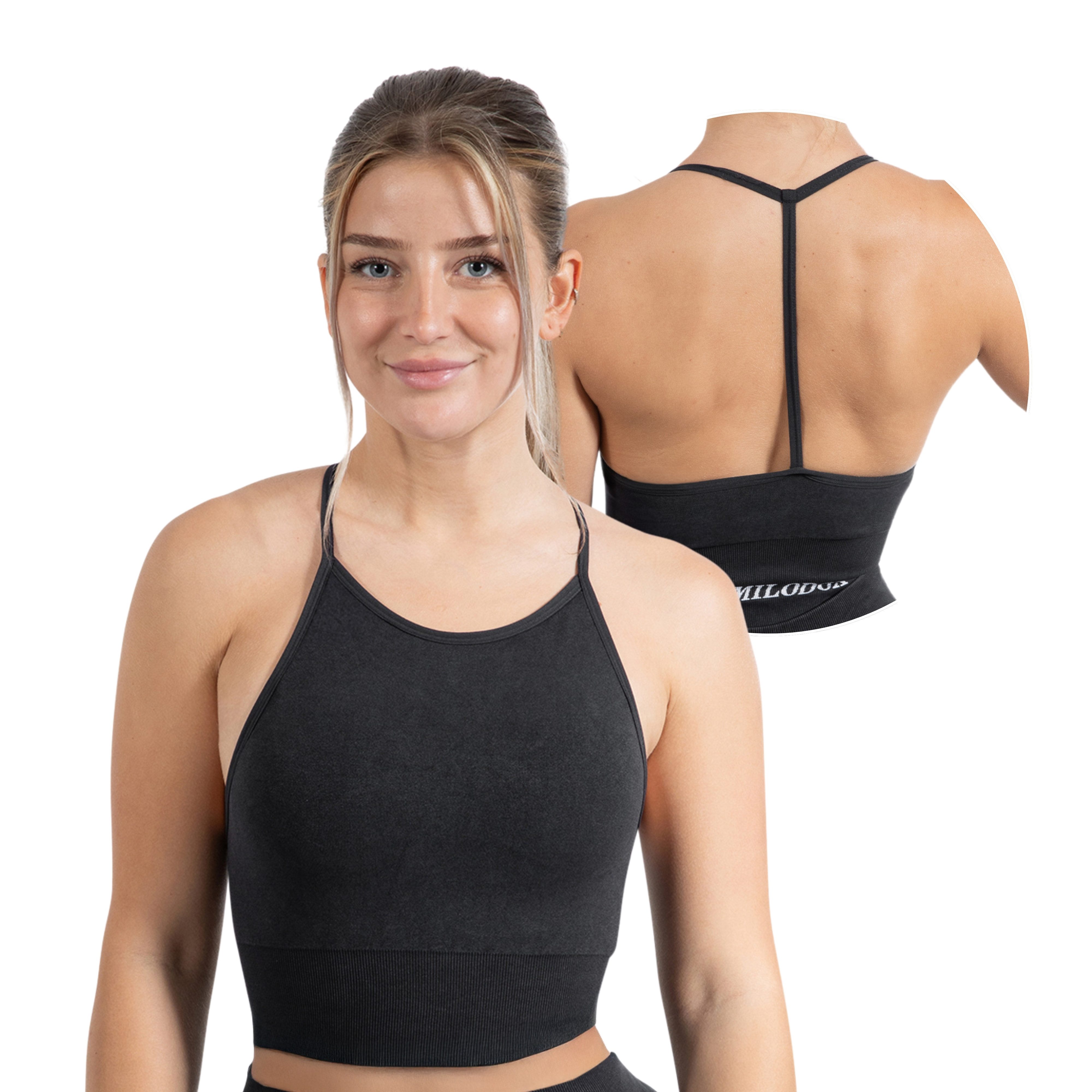 Smilodox Sport-BH Batik Acid Vera, Neckholder Crop Top mit Batik Waschung S günstig online kaufen