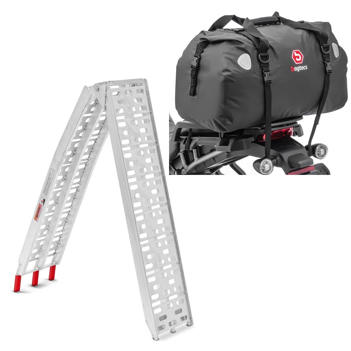 ConStands Motorradheber Set Auffahrrampe + Hecktasche S4