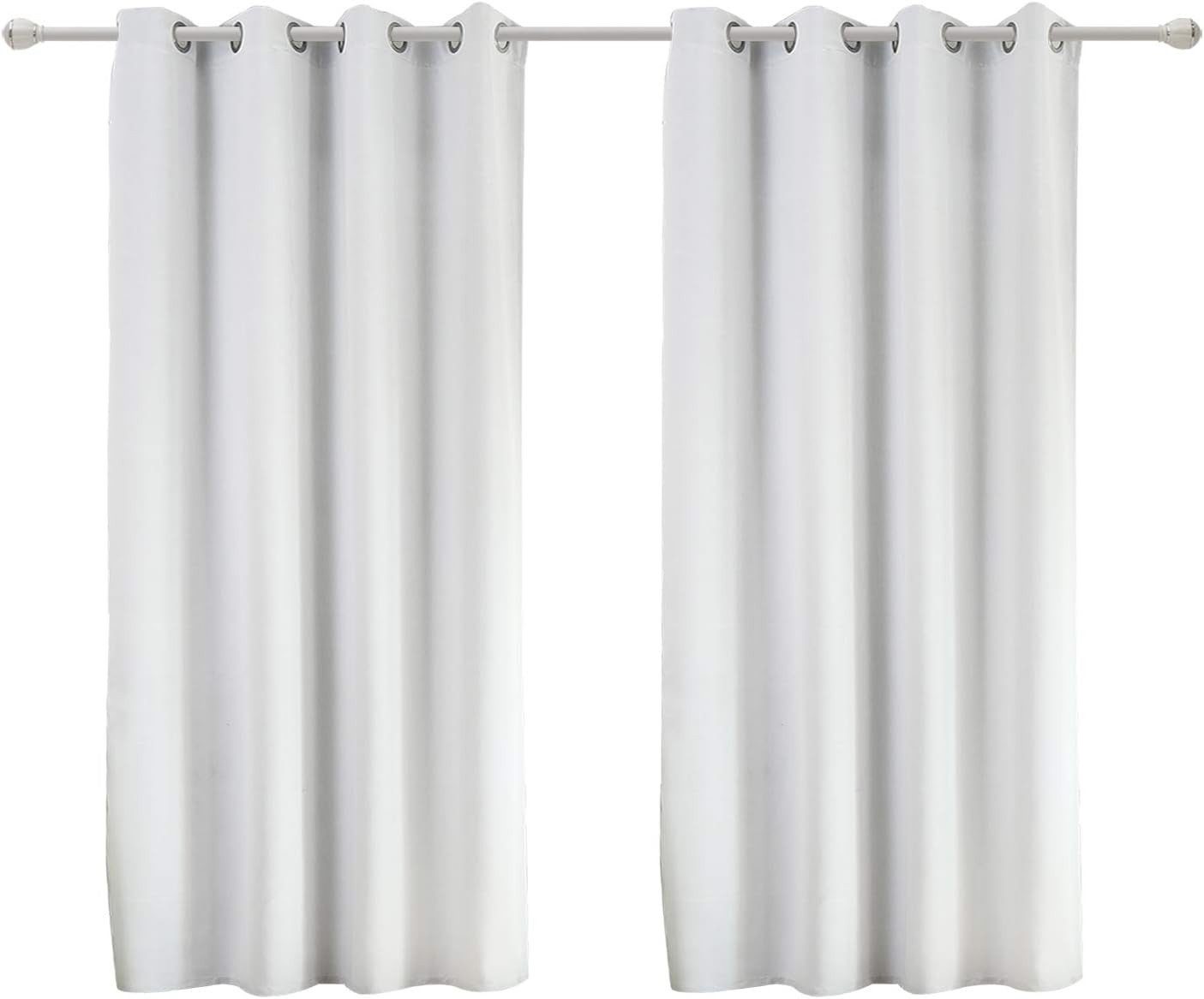 Vorhang, Woltu, Ösen (2 St), Kälteschutz Wärmeisolierend weiß-grau Leichte blickdicht