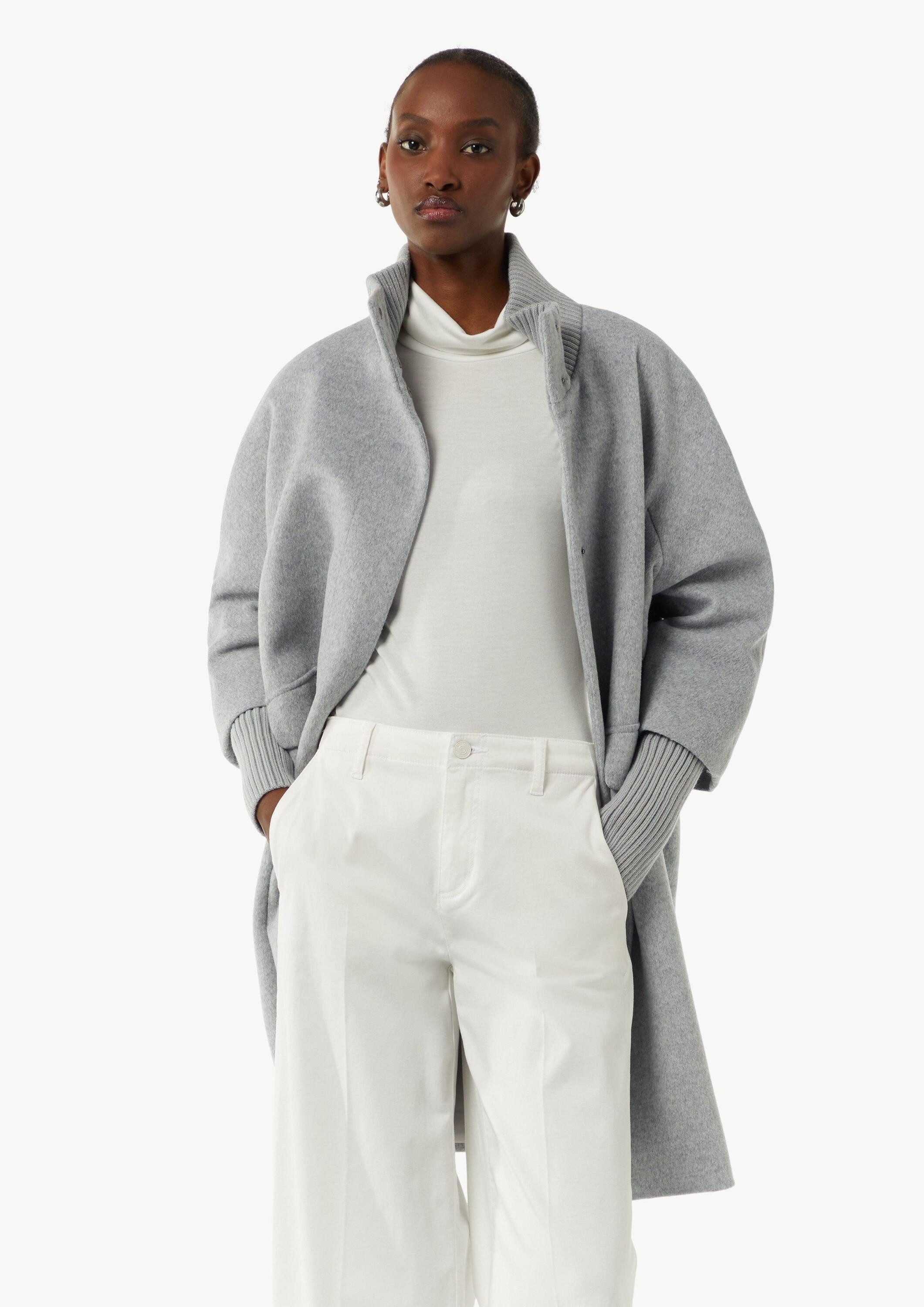 comma Funktionsmantel Outdoor-Mantel Wollmantel mit geripptem Kragen und Är günstig online kaufen