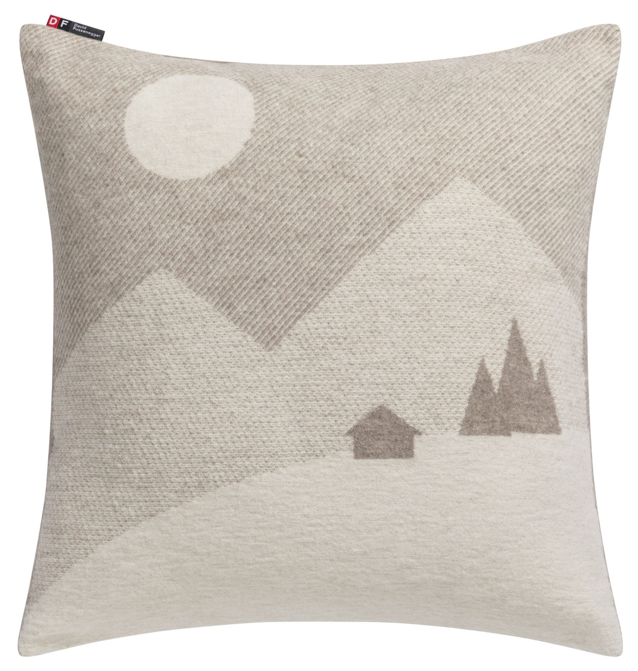 DAVID FUSSENEGGER Kissenhülle Silvretta 'Berglandschaft' 50 x 50 cm Rauch- günstig online kaufen