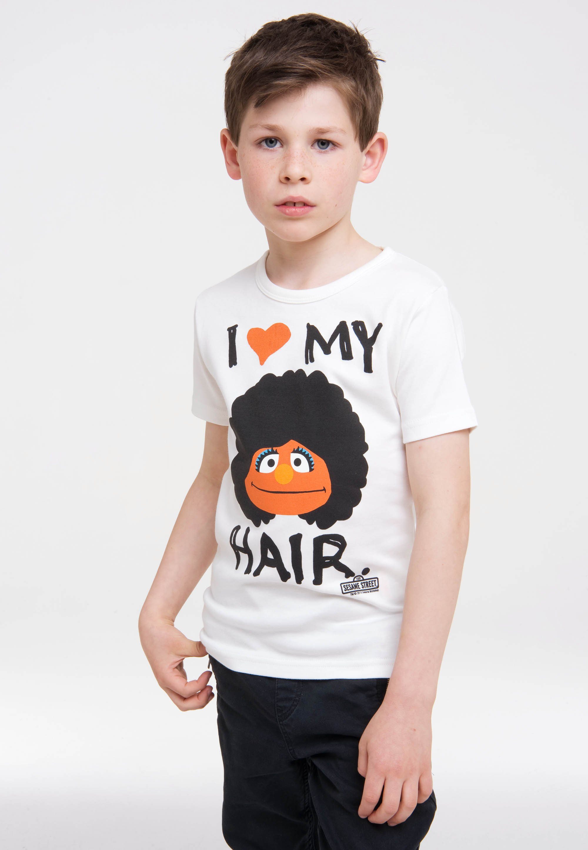 LOGOSHIRT T-Shirt I Love My Hair mit tollem Frontprint
