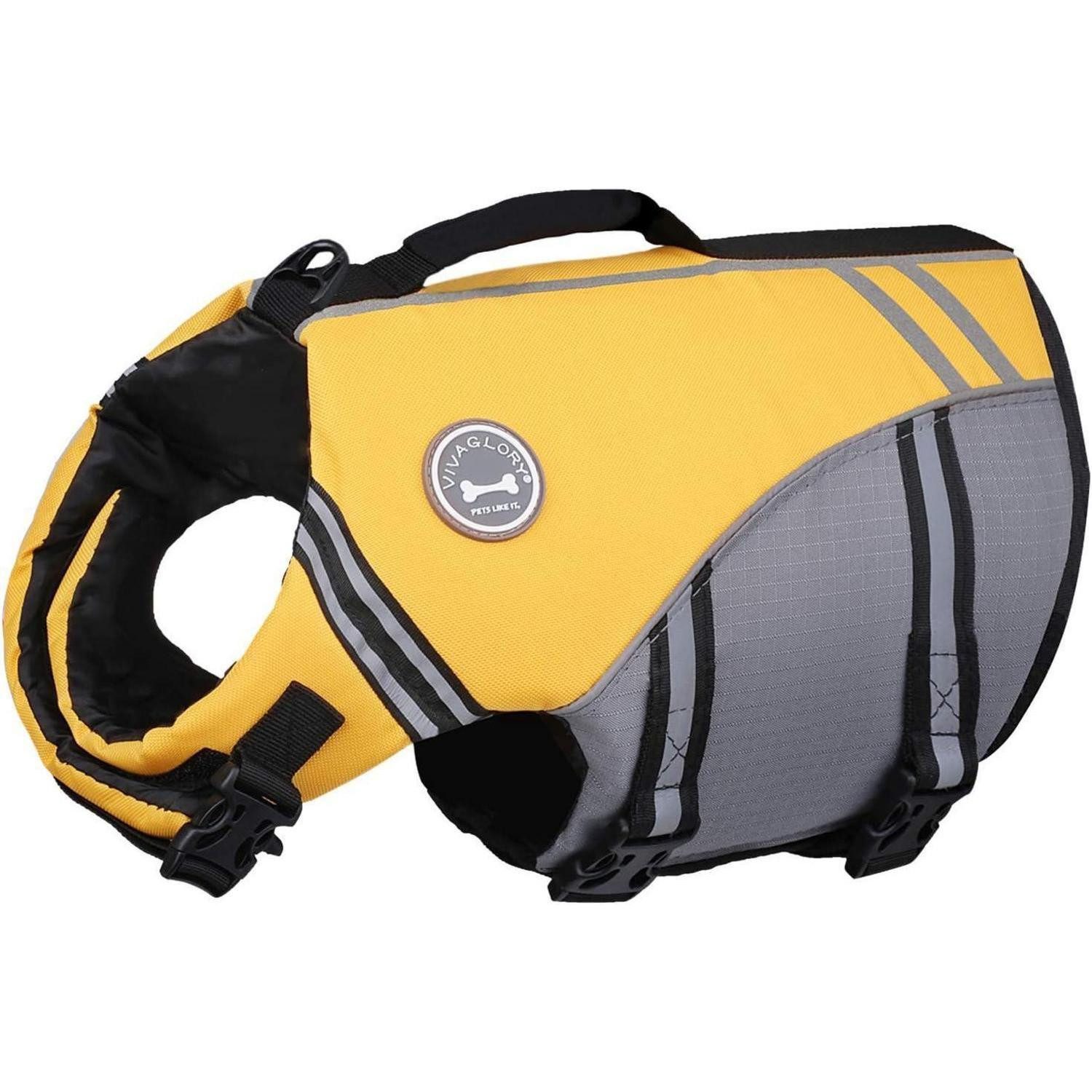Schwimmweste Schwimmweste Hund Bootfahren L: 66-79 cm (Brustkorbumfang) Gelb