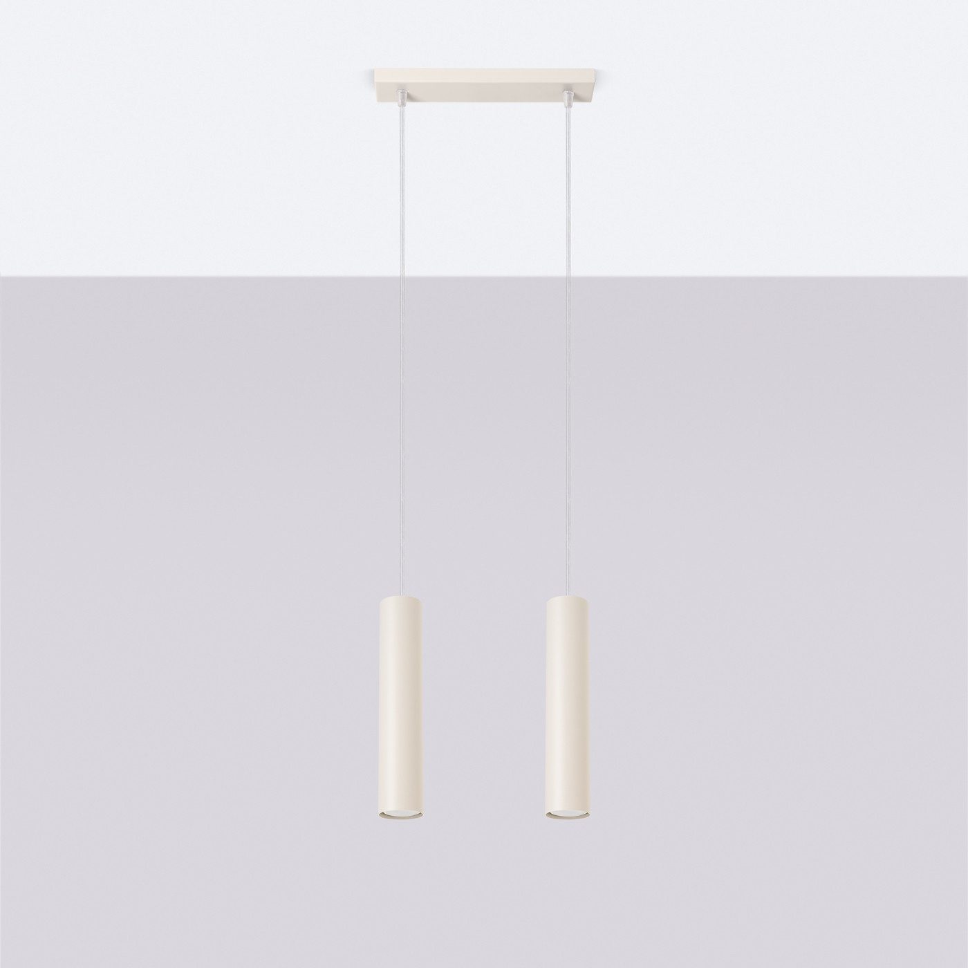 SOLLUX lighting Hängeleuchte Pendelleuchte Lagos 2 Beige, Nicht enthalten
