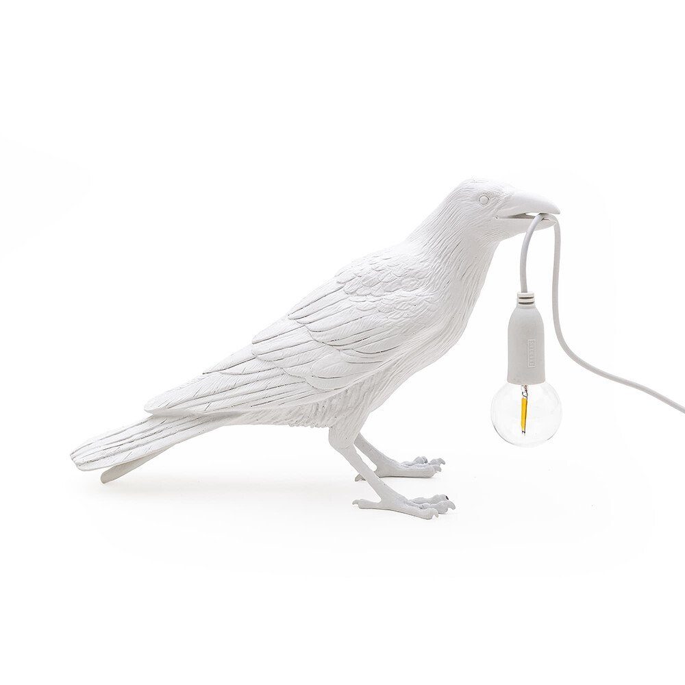Seletti LED Außen-Tischleuchte Bird Weiß