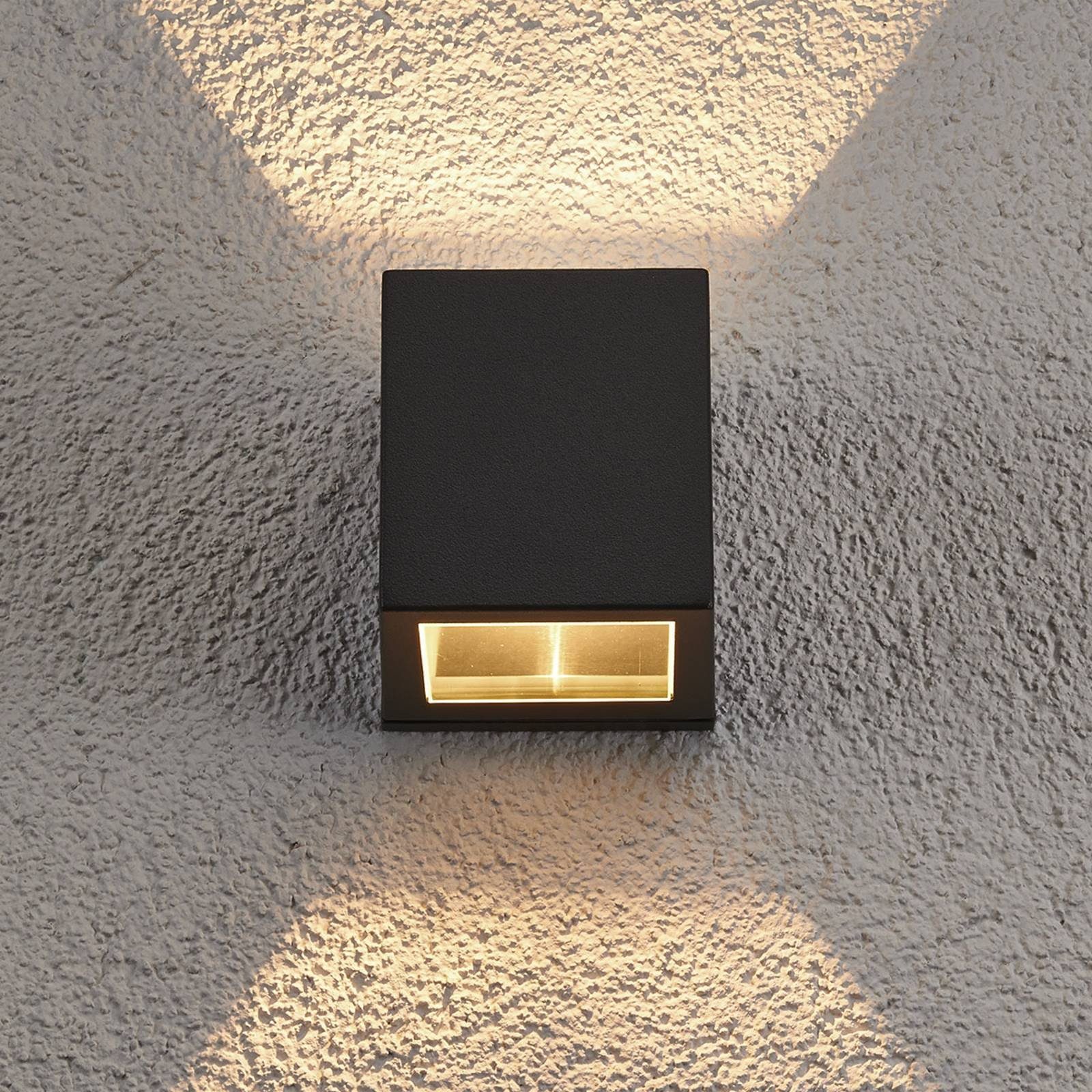 Lucande Außen-Wandleuchte Maurice, Metall, Schwarz IP54, 1 x 40 W