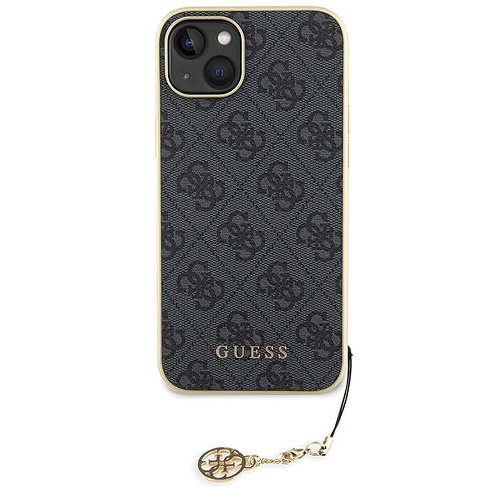 Guess Handyhülle Schutzhülle Rückschale Zieranhänger 6,7 Zoll, 4G-Muster, Charm-Anhänger, Kunstleder, stoßfest