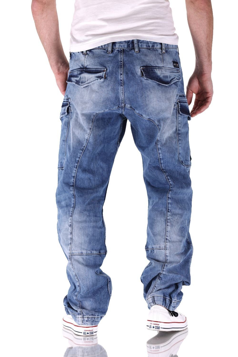Big Seven Cargojeans Big Seven Brian Medium Blue Cargo Herren Jeans Hose