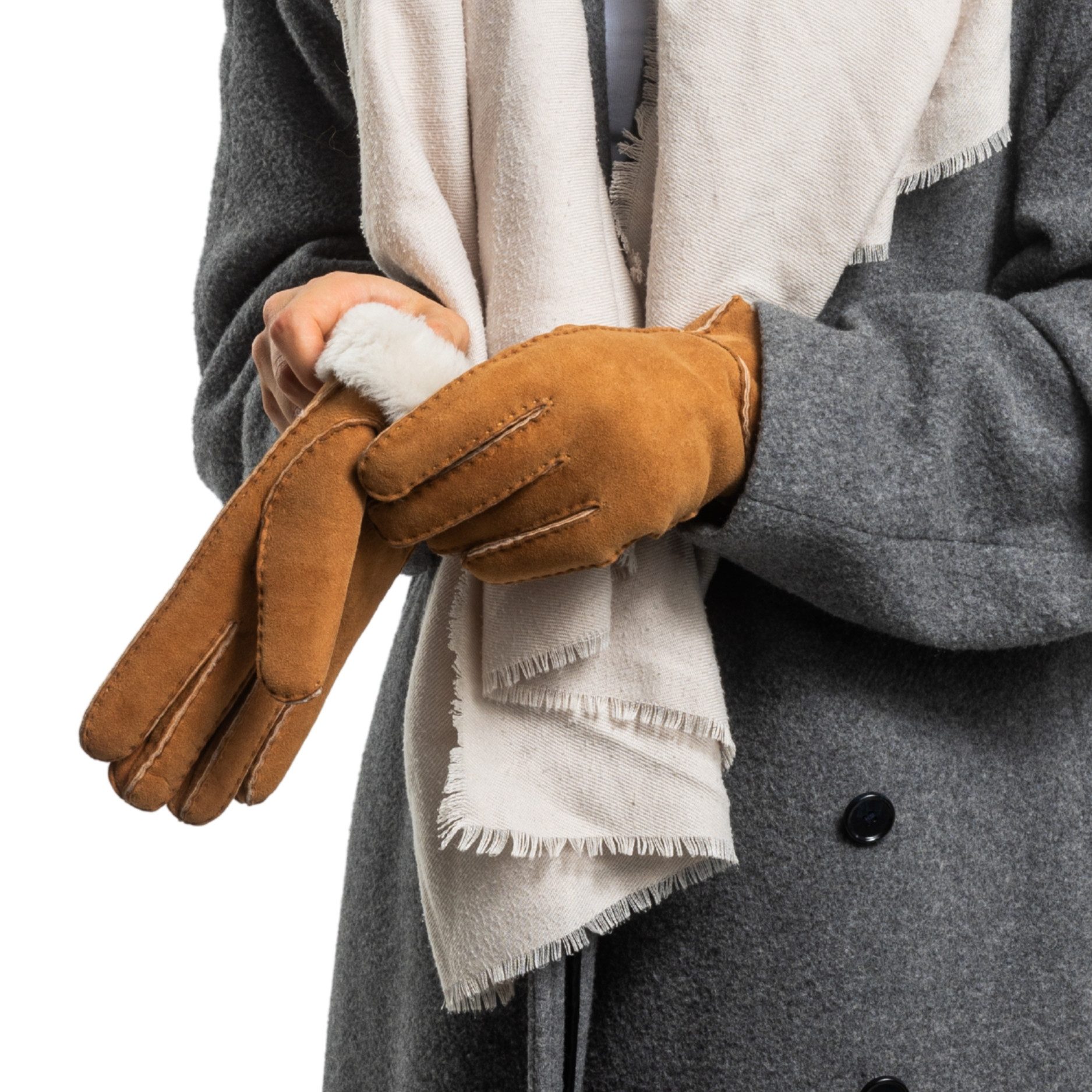 Hand Gewand by Weikert Lederhandschuhe EVA - Lammfell-Handschuhe aus spanischem Merino-Lammfell