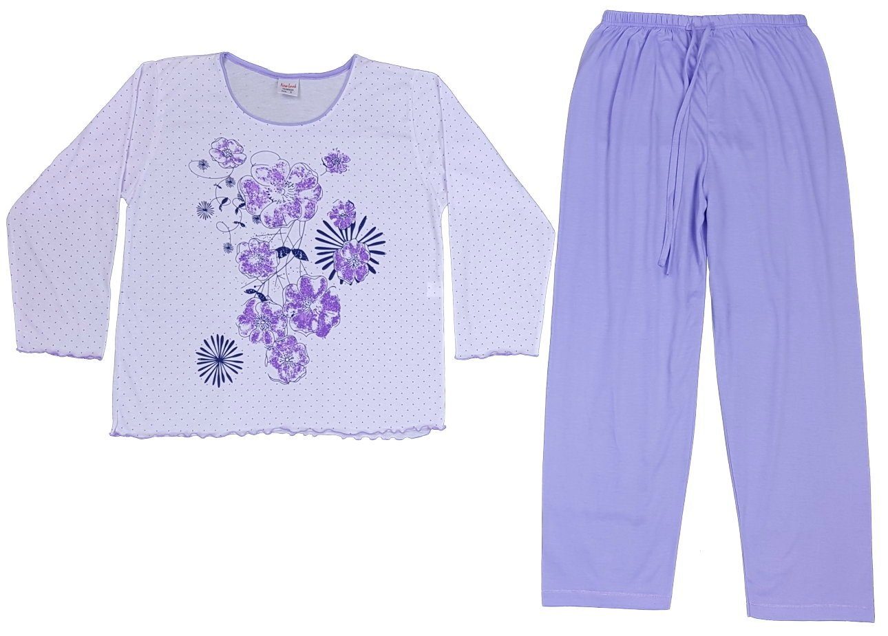Schlafanzug Schlafanzug, im floralen D272 Print, Girls Lila Pyjama Fashion