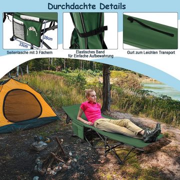 KOMFOTTEU Feldbett Campingbett klappbar mit Seitentasche, bis 272 kg, 190x72x51cm