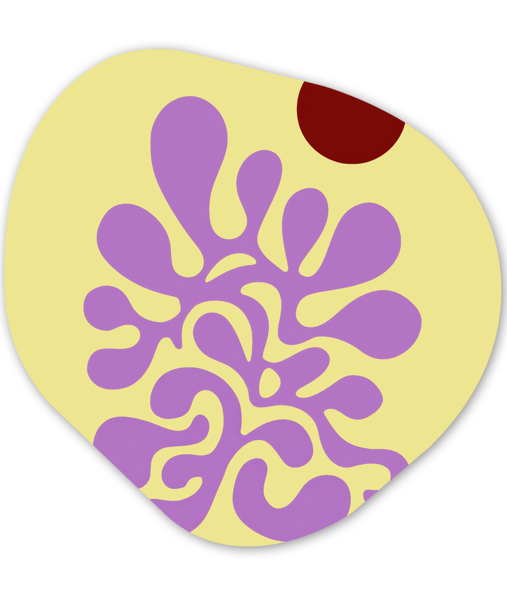 MuchoWow Gemälde Koralle - Kreis - Abstrakt - Gelb, Fotodruck (1 St), Wandbild Abstrakt, Wohnzimmer Schlafzimmer Wanddekoration, 40x40 cm