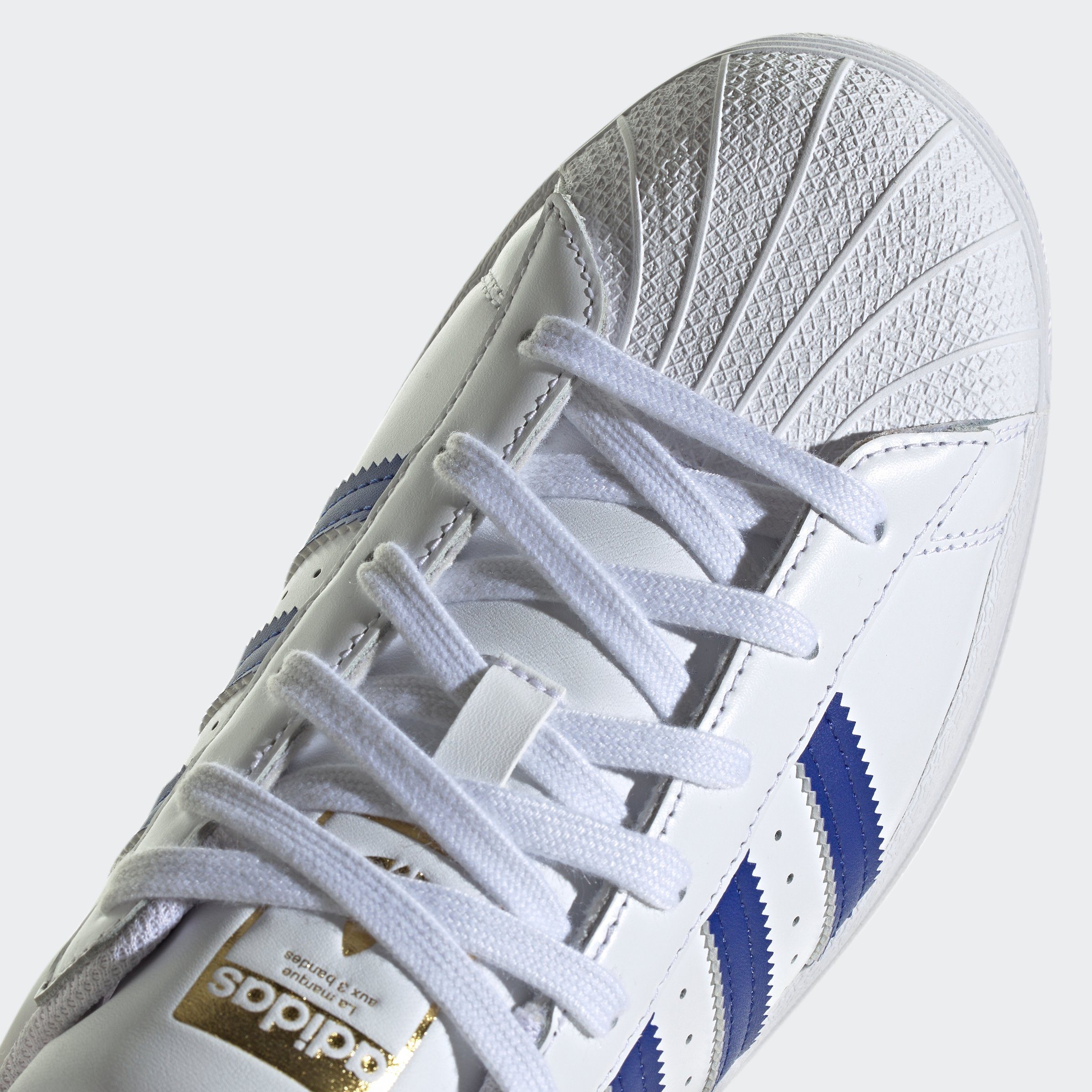 adidas Originals SUPERSTAR Sneaker / Blue Lucid Cloud Semi Metallic Gold / White