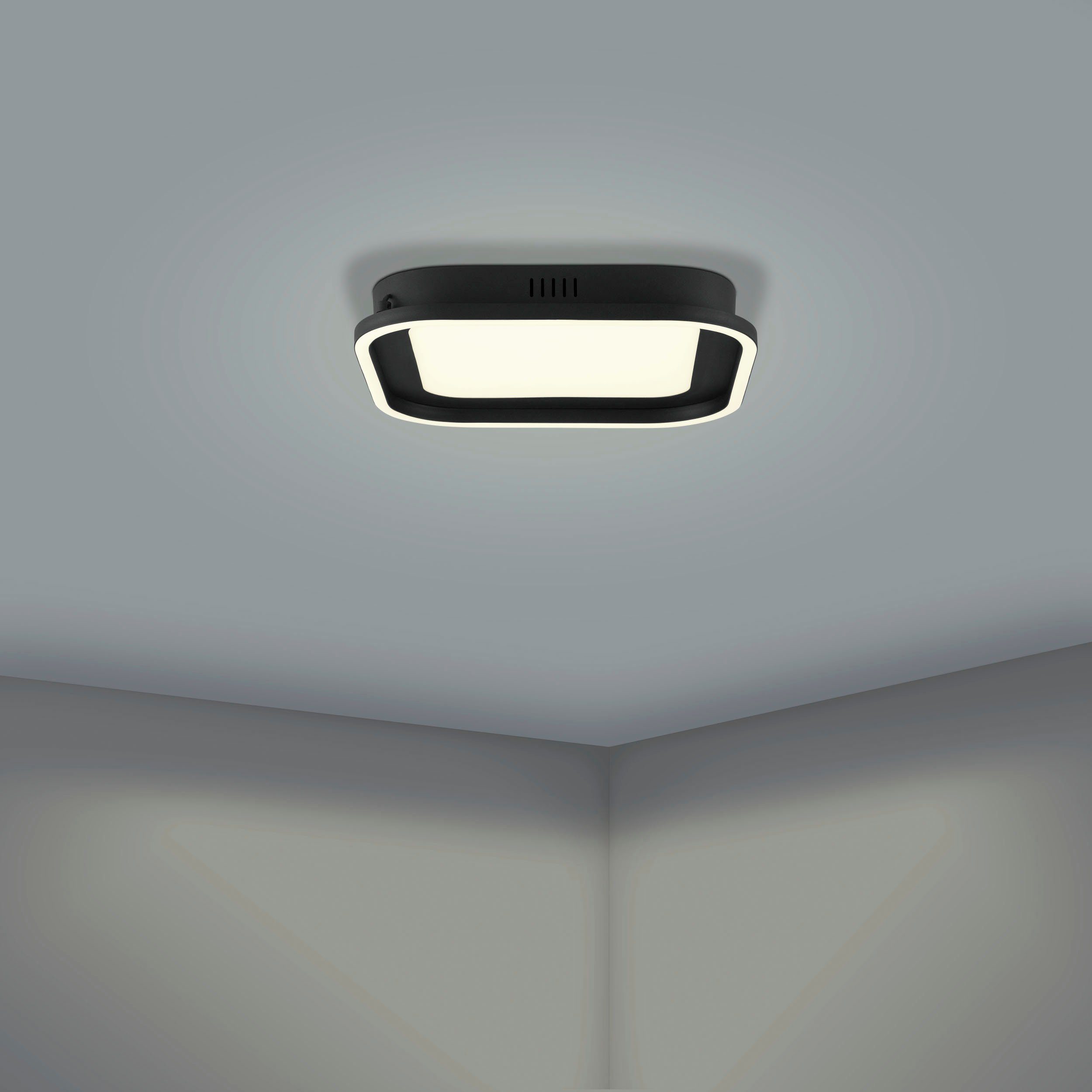EGLO Deckenleuchte CALAGRANO, CCT warmweiß Farbtemperaturwechsel integriert, aus fest Deckenleuchte in LED kaltweiß, - schwarz - Stahl