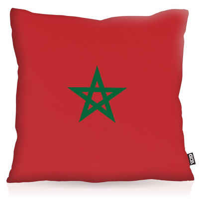 Kissenbezug, VOID, Sofa-Kissen Marokko Morocco Flagge Fahne Fan-Outdoor WM Sport