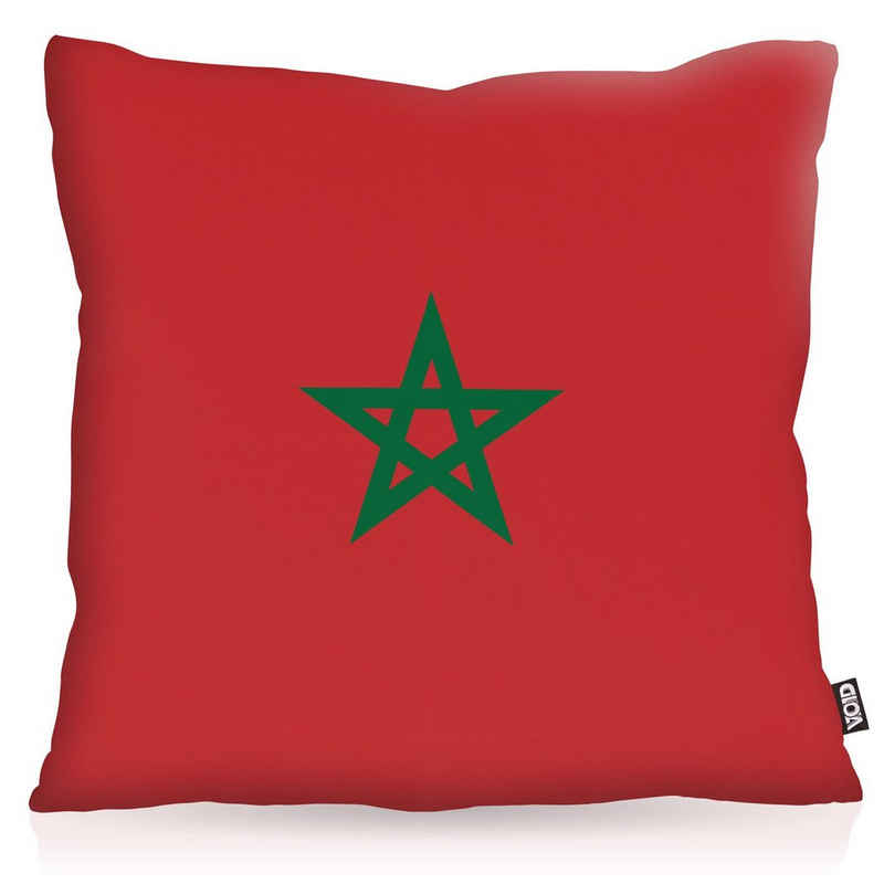 Kissenbezug, VOID, Sofa-Kissen Marokko Morocco Flagge Fahne Fan-Outdoor WM Sport
