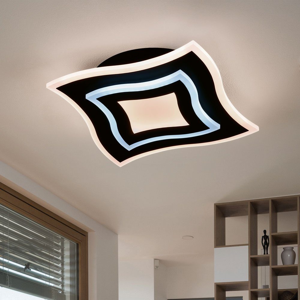 FISCHER & HONSEL LED Deckenleuchte, LED-Leuchtmittel fest verbaut, Kaltweiß, Warmweiß, Neutralweiß, Tageslichtweiß, Farbwechsel, LED Deckenleuchte Wohnzimmerlampe Metall dimmer Fernbedienung L 32,5cm