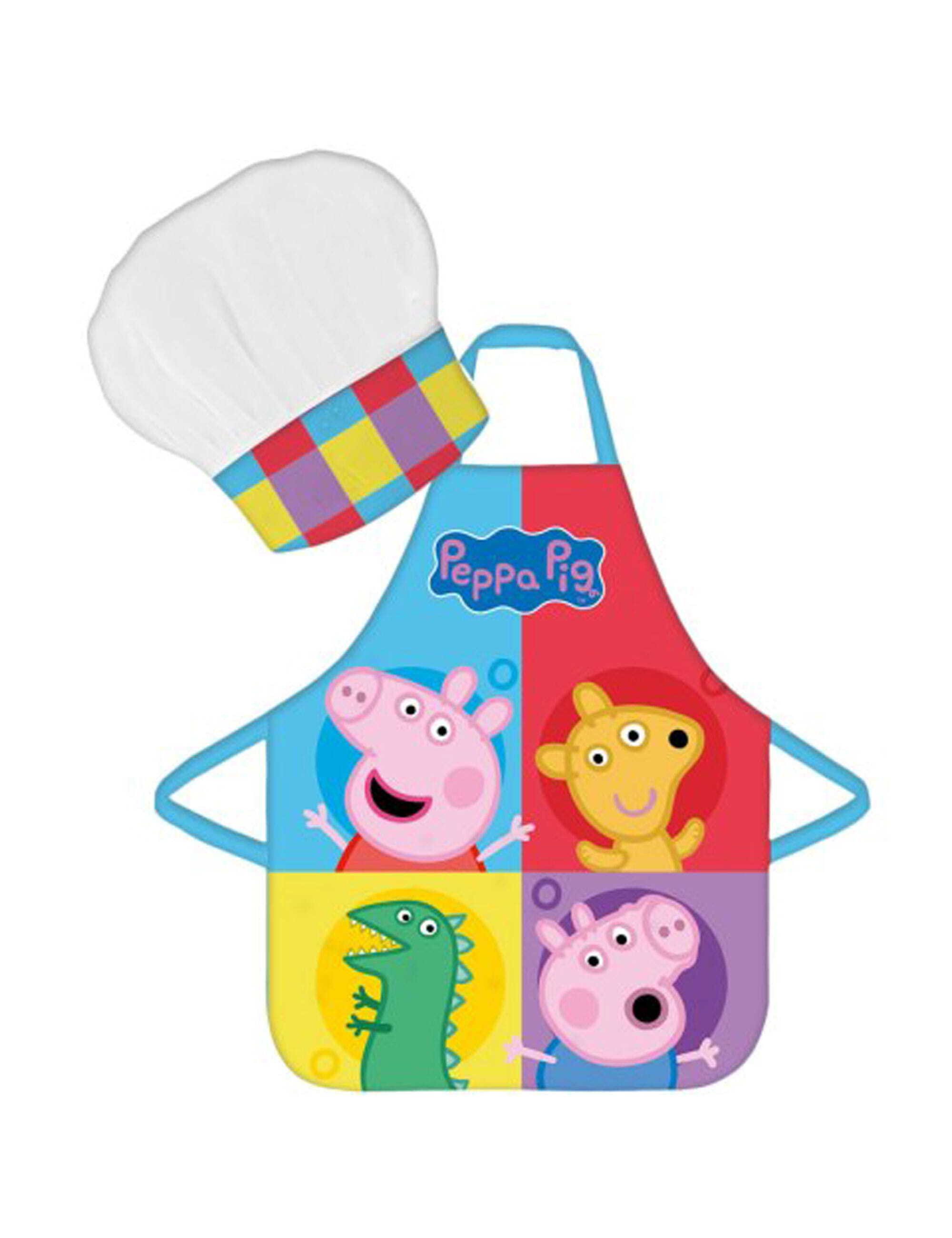 BrandMac Kochschürze Set Peppa Wutz, (2-tlg., Schürze, Kochmütze), Peppa Wutz