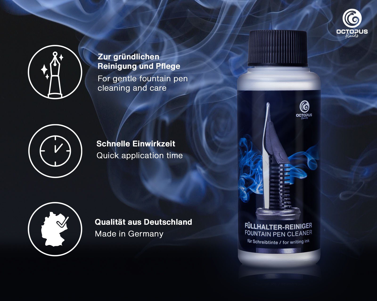OCTOPUS Fluids Tintenreiniger, Füllhalterreiniger Reinigung von Füllern Schreibfedern Tintenglas (0-tlg)